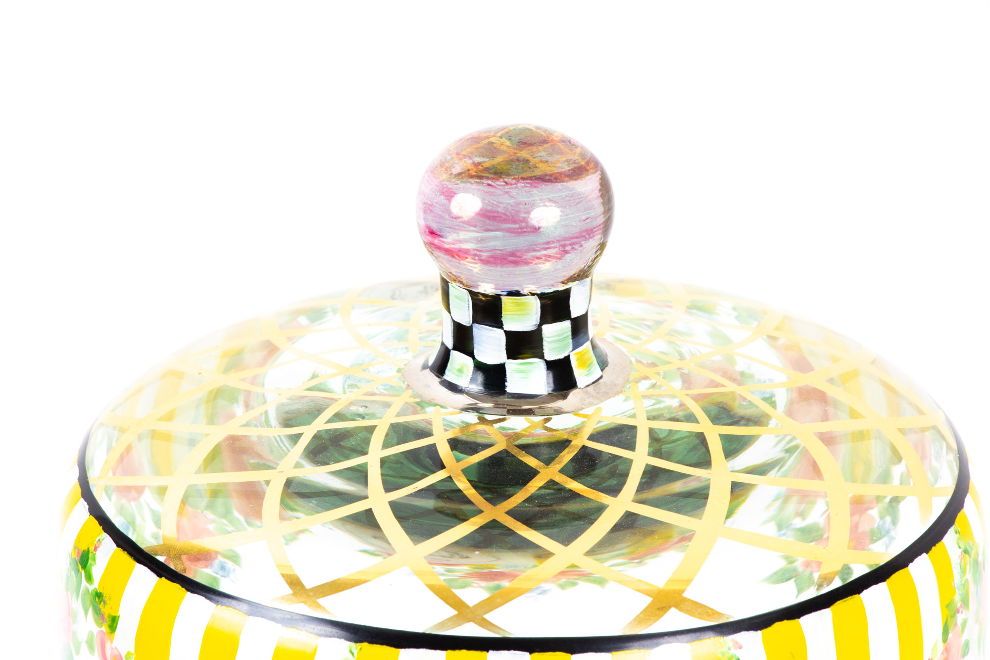 MacKenzie-Childs "Striped Awning" Cake Dome with "Taylor" Cake Stand