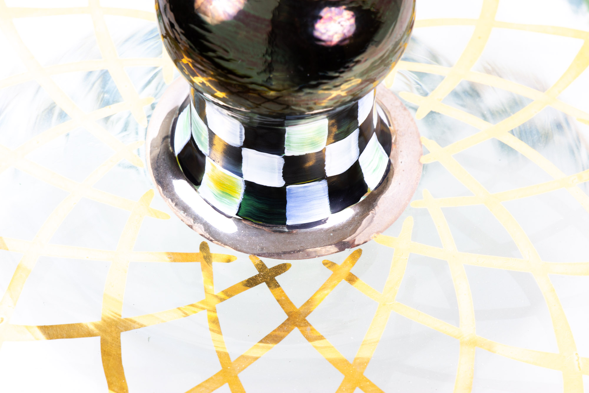 MacKenzie-Childs "Striped Awning" Cake Dome with "Taylor" Cake Stand