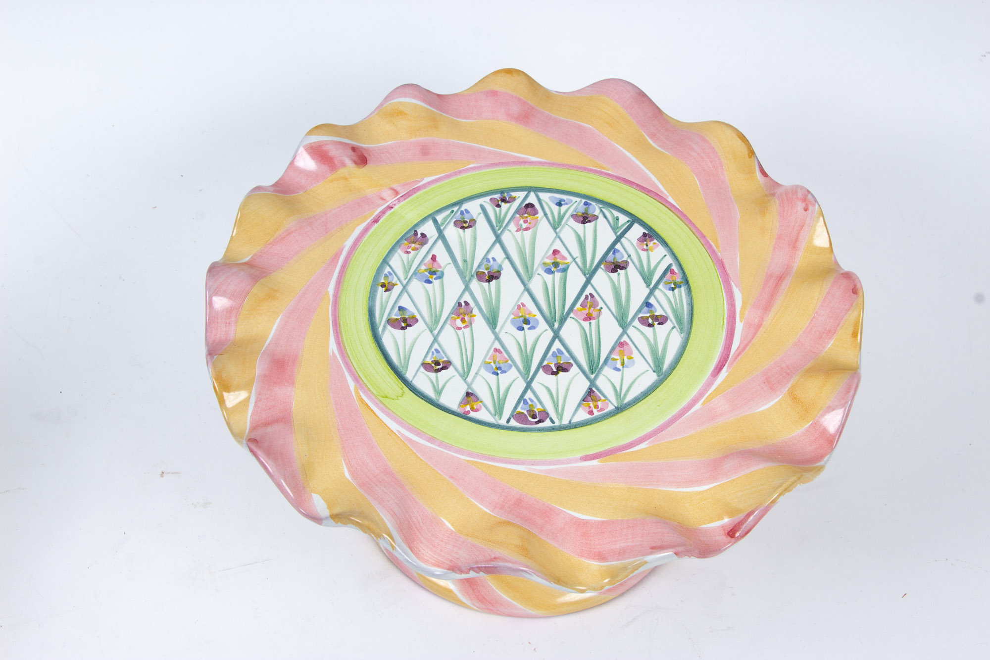MacKenzie-Childs "Striped Awning" Cake Dome with "Taylor" Cake Stand