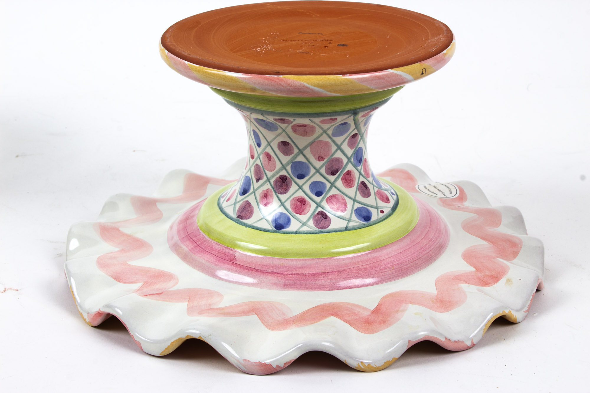 MacKenzie-Childs "Striped Awning" Cake Dome with "Taylor" Cake Stand
