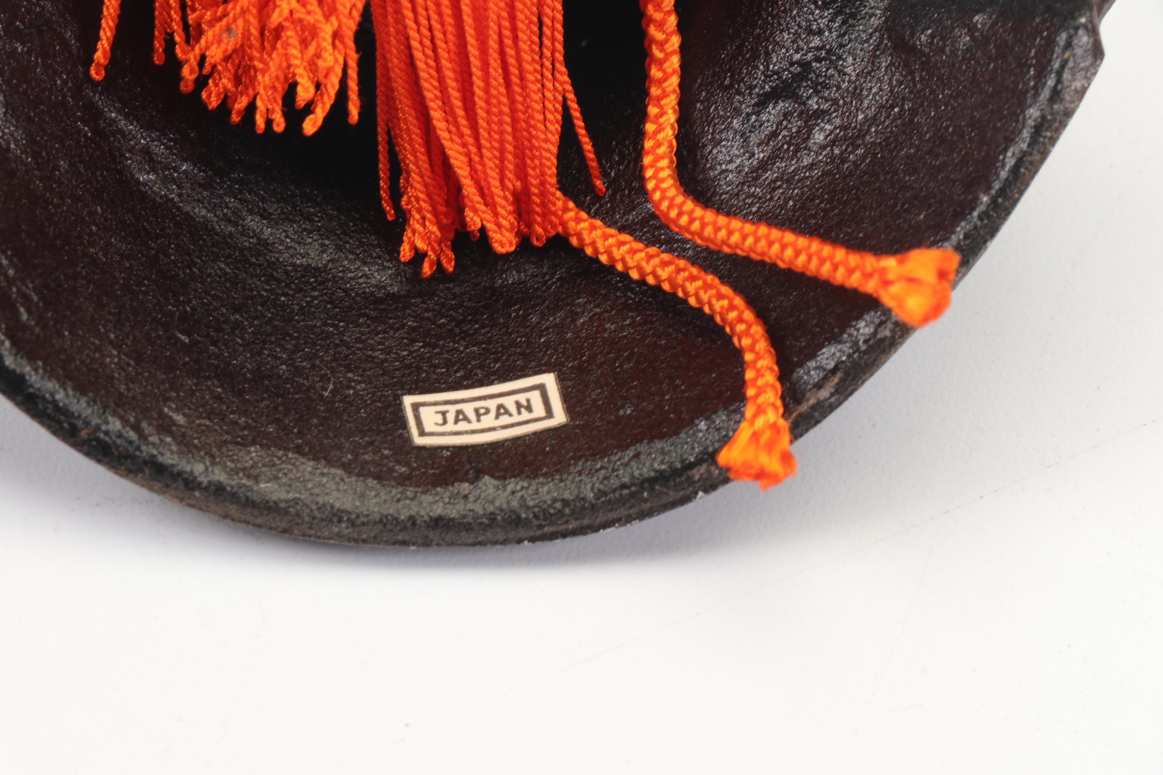 Cast-Iron and Brass Japanese Samurai Kabuto Replica Helmet Figurines