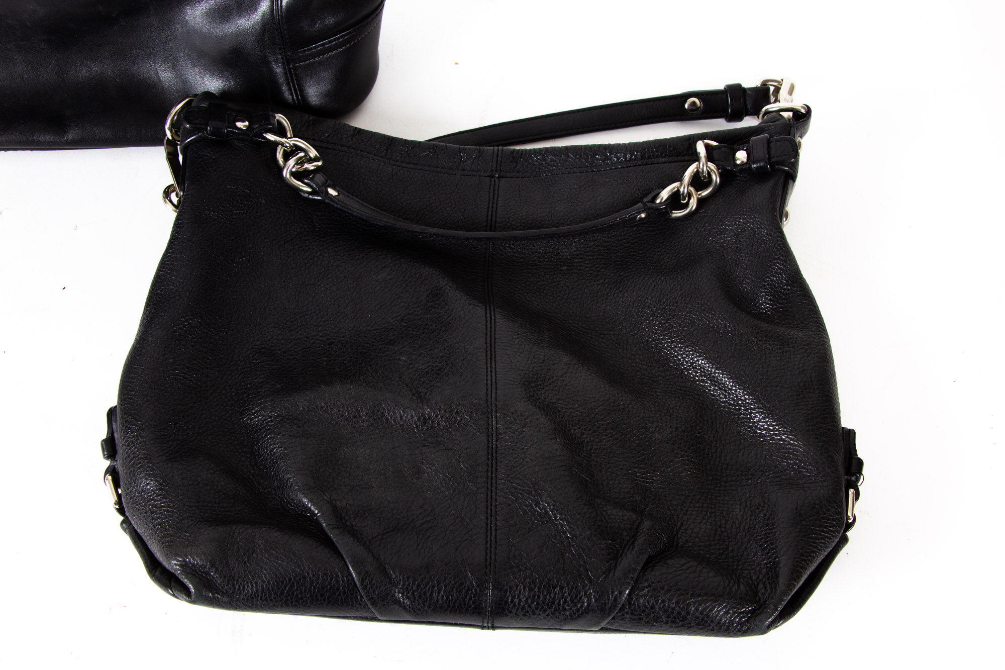 Coach Leather Gallery Tote, Brooke Leather Hobo Bag, and Signature Print Pouch