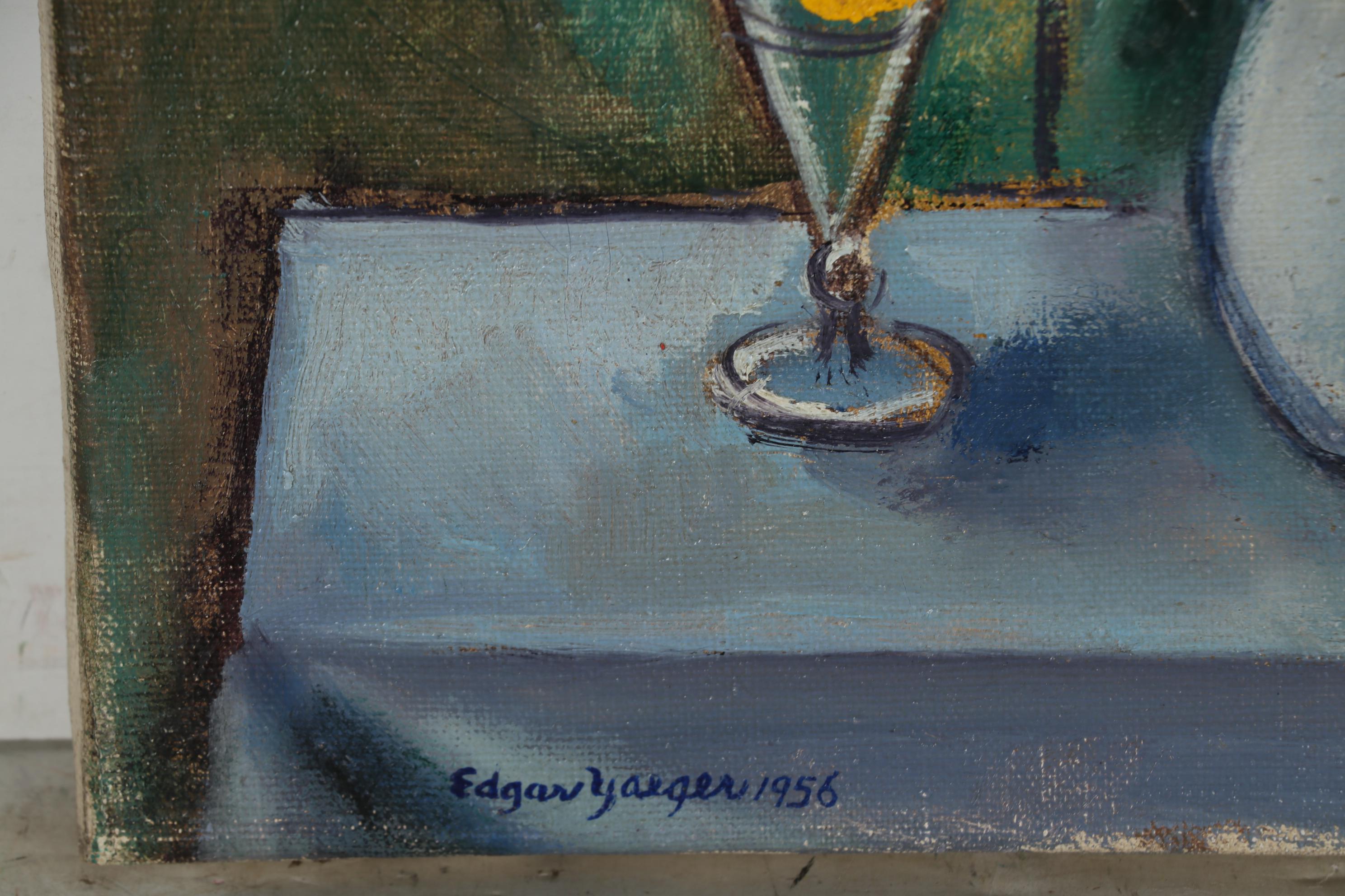 Edgar Yaeger 1956 Still Life Oil Painting