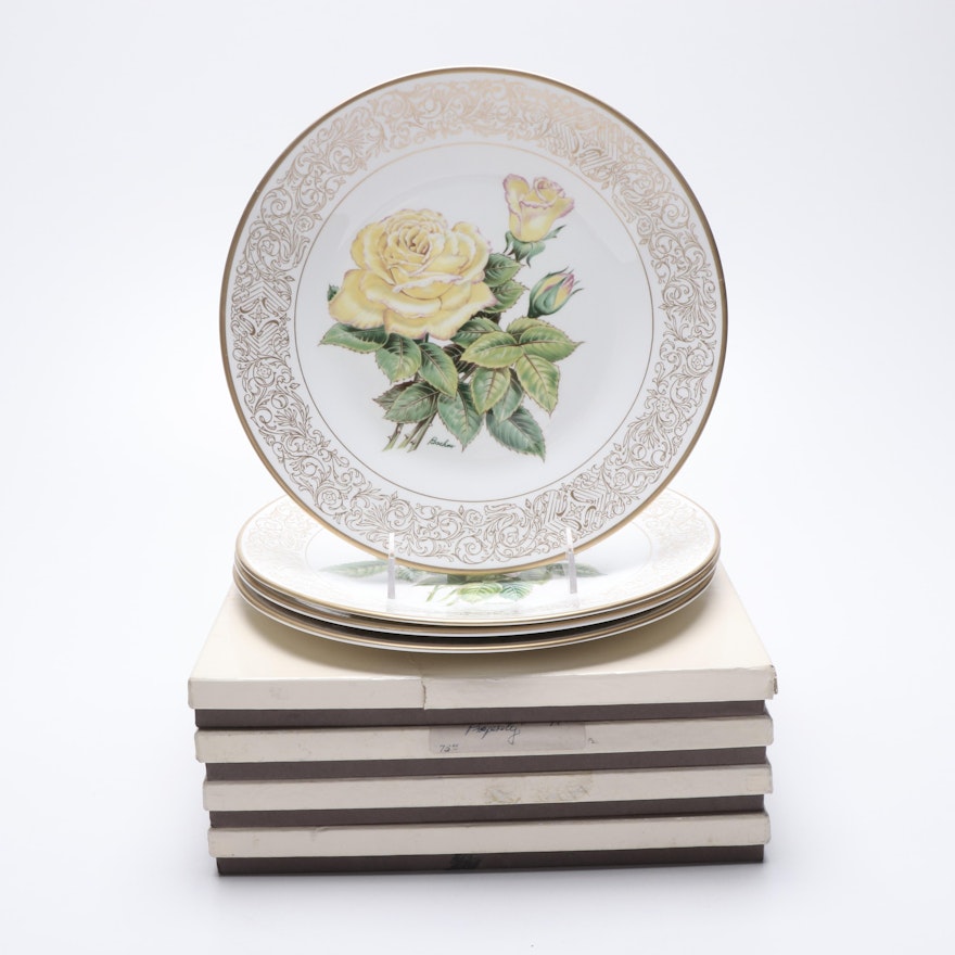 Boehm "Rose" and "Life's Best Wishes" Porcelain Collector Plates