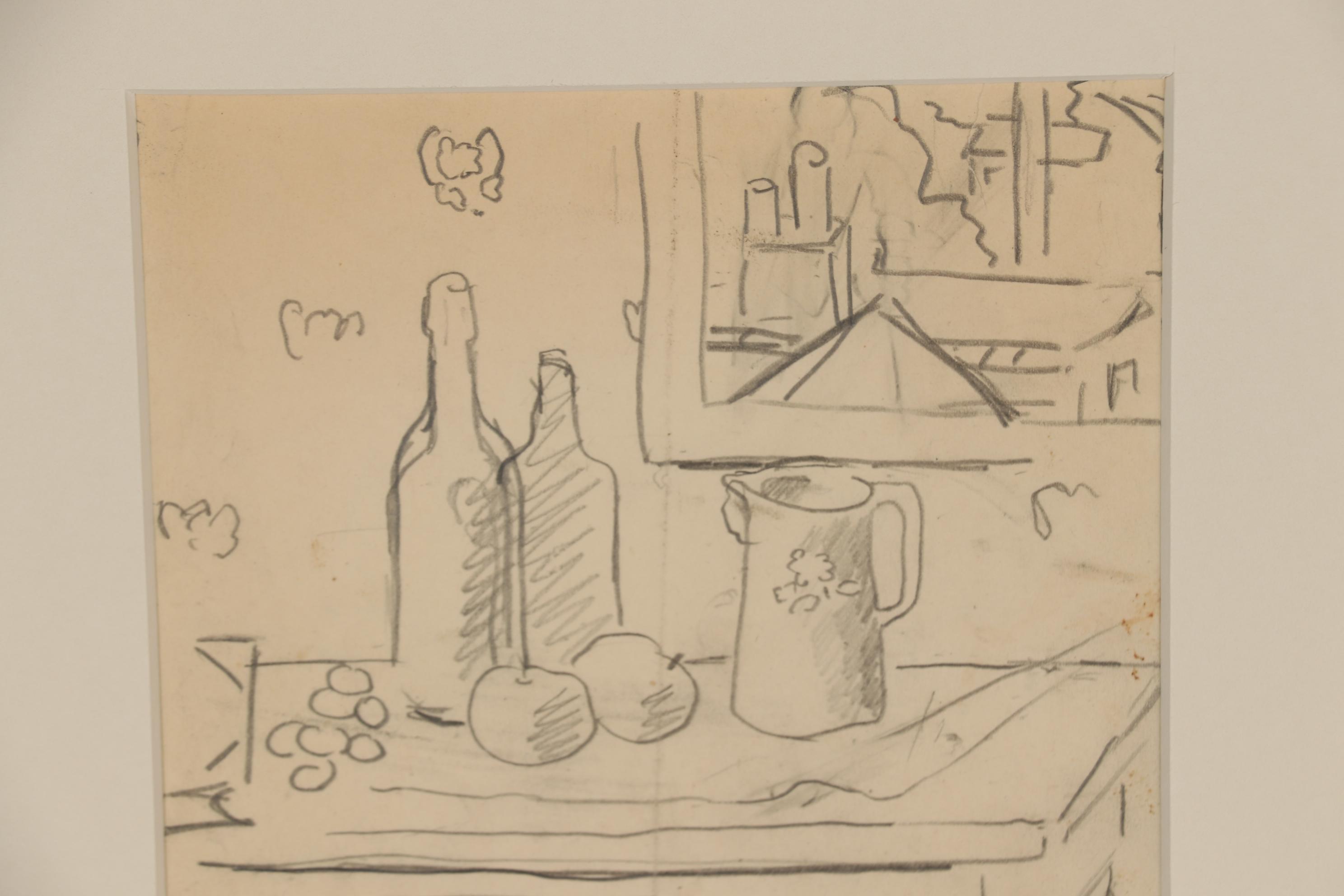 Edgar Yaeger 1927 Still Life Graphite Drawing