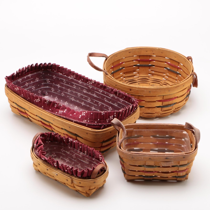 Longaberger Baskets with Leather Handles and More, Late 1990s
