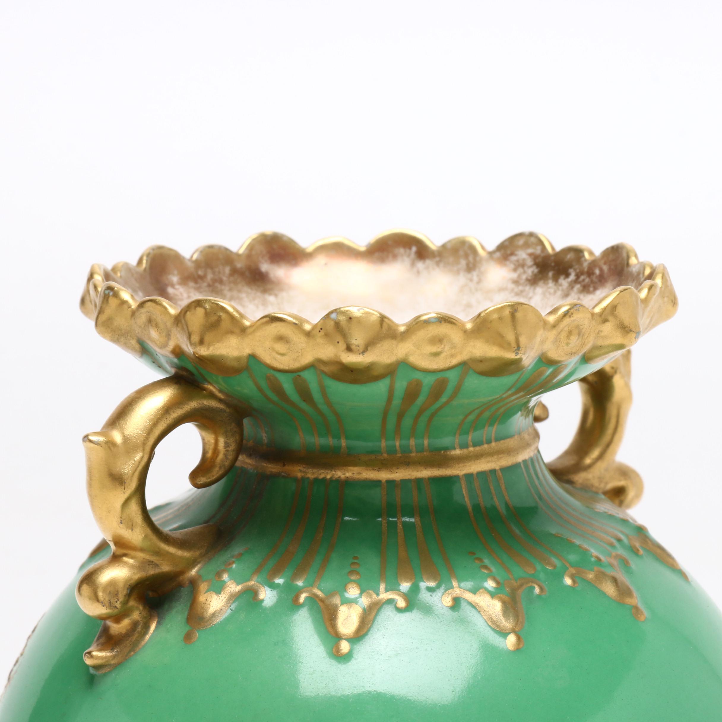 Royal Crown Derby Porcelain Vase and Haviland & Co. Porcelain Centerpiece