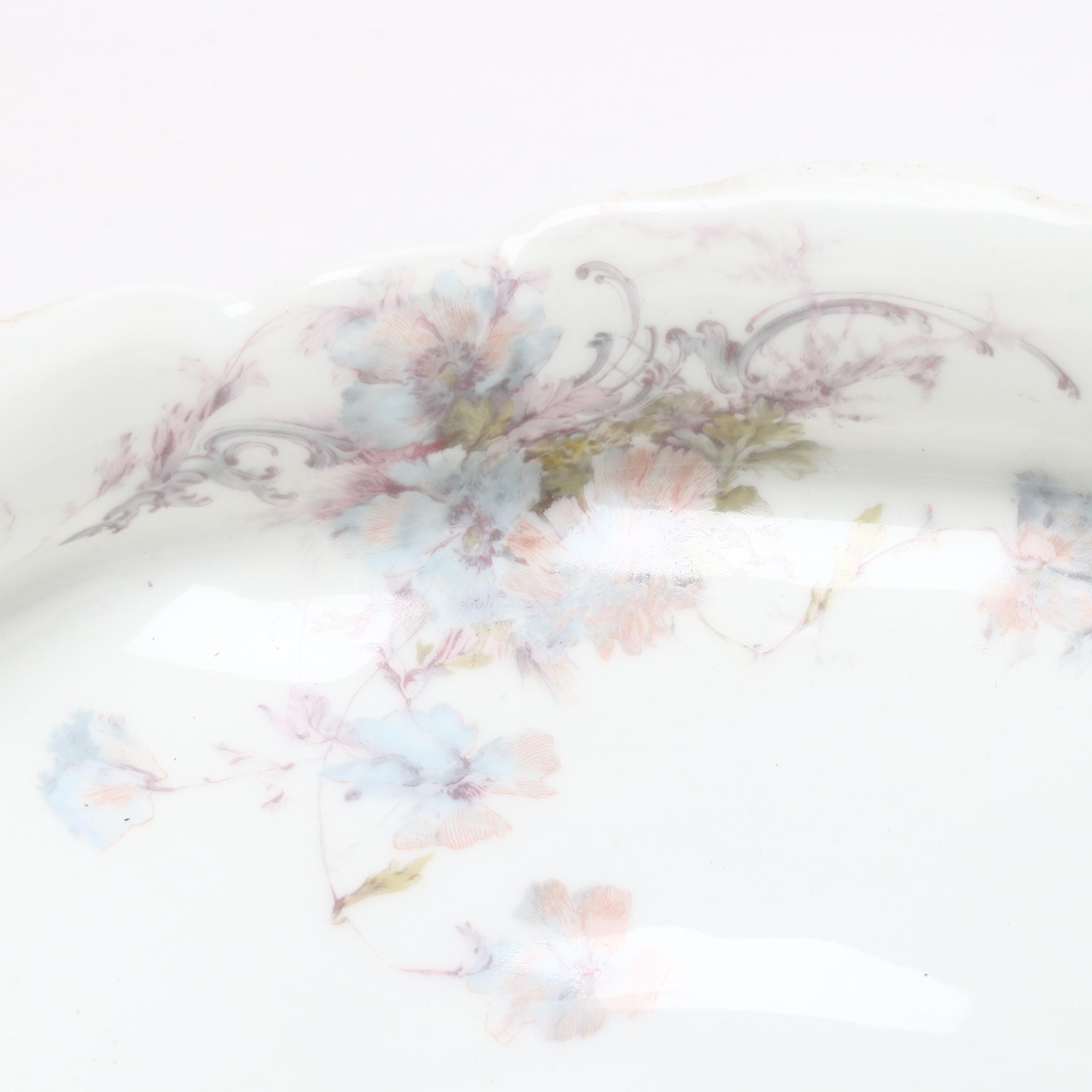 Royal Crown Derby Porcelain Vase and Haviland & Co. Porcelain Centerpiece