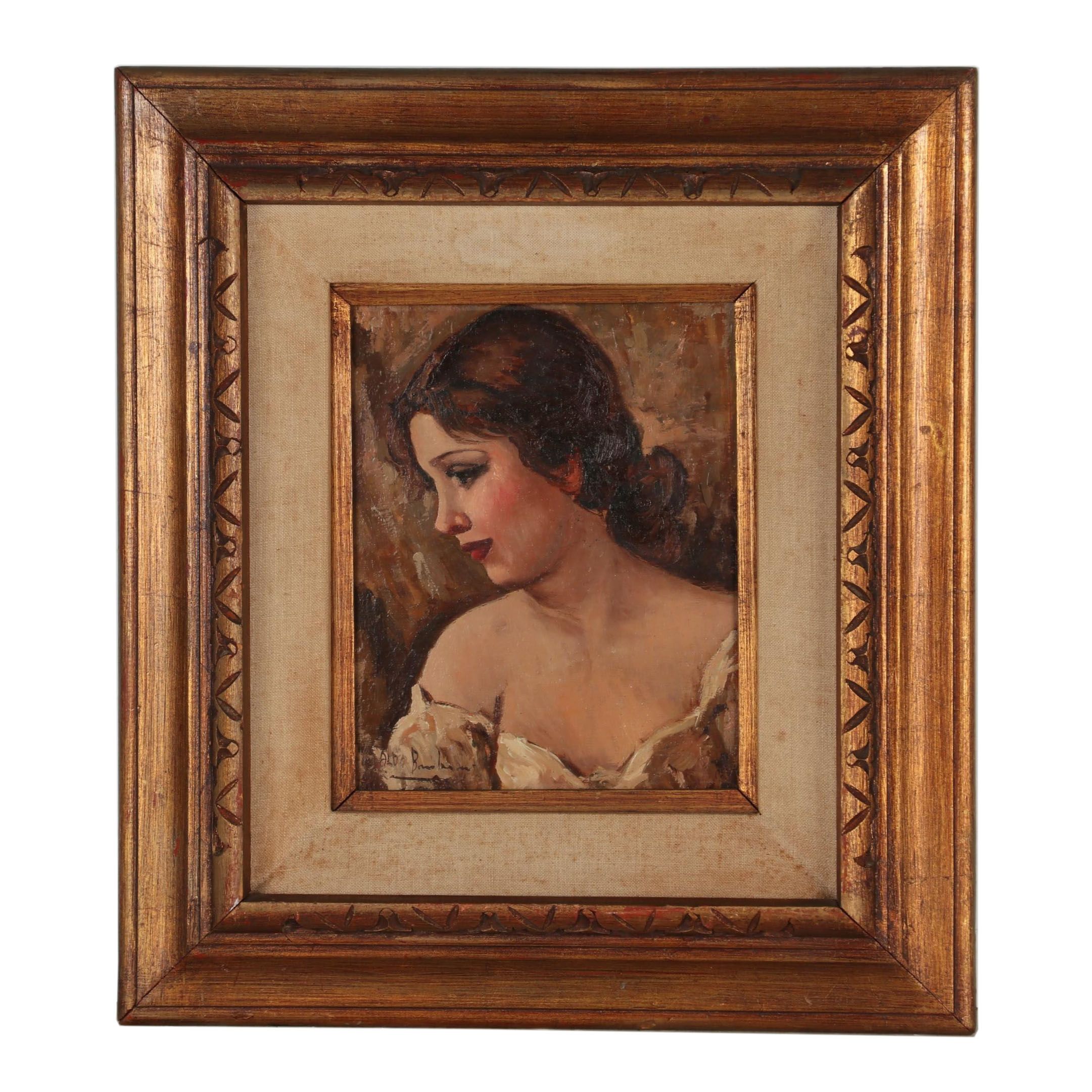 Copy Painting after Attilio Toro Portrait of a Girl