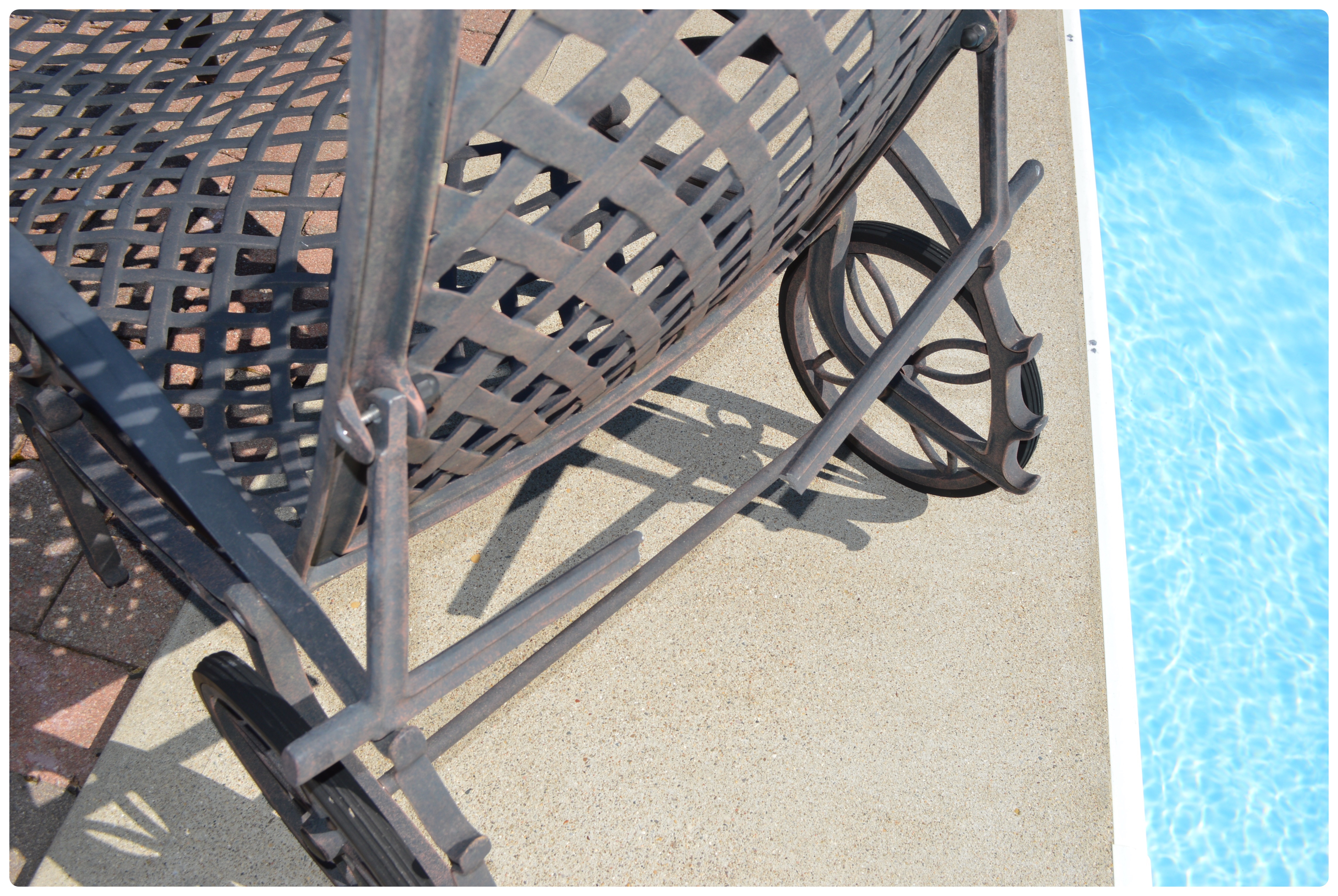 Cast Aluminum Chaise Lounge Chair, Pair, Contemporary