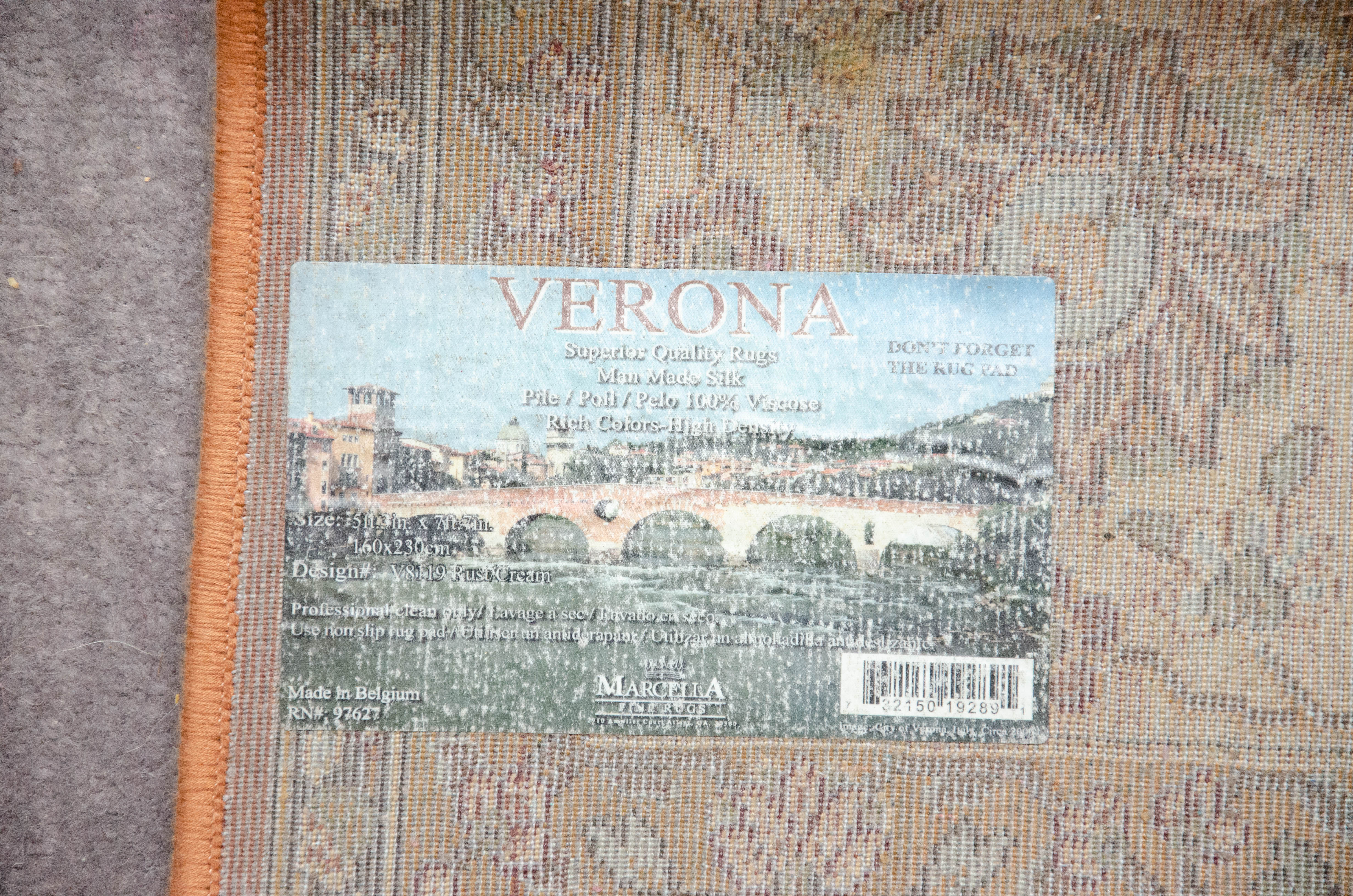 Machine-Made Marcella "Verona" Belgian Artificial Silk Area Rug