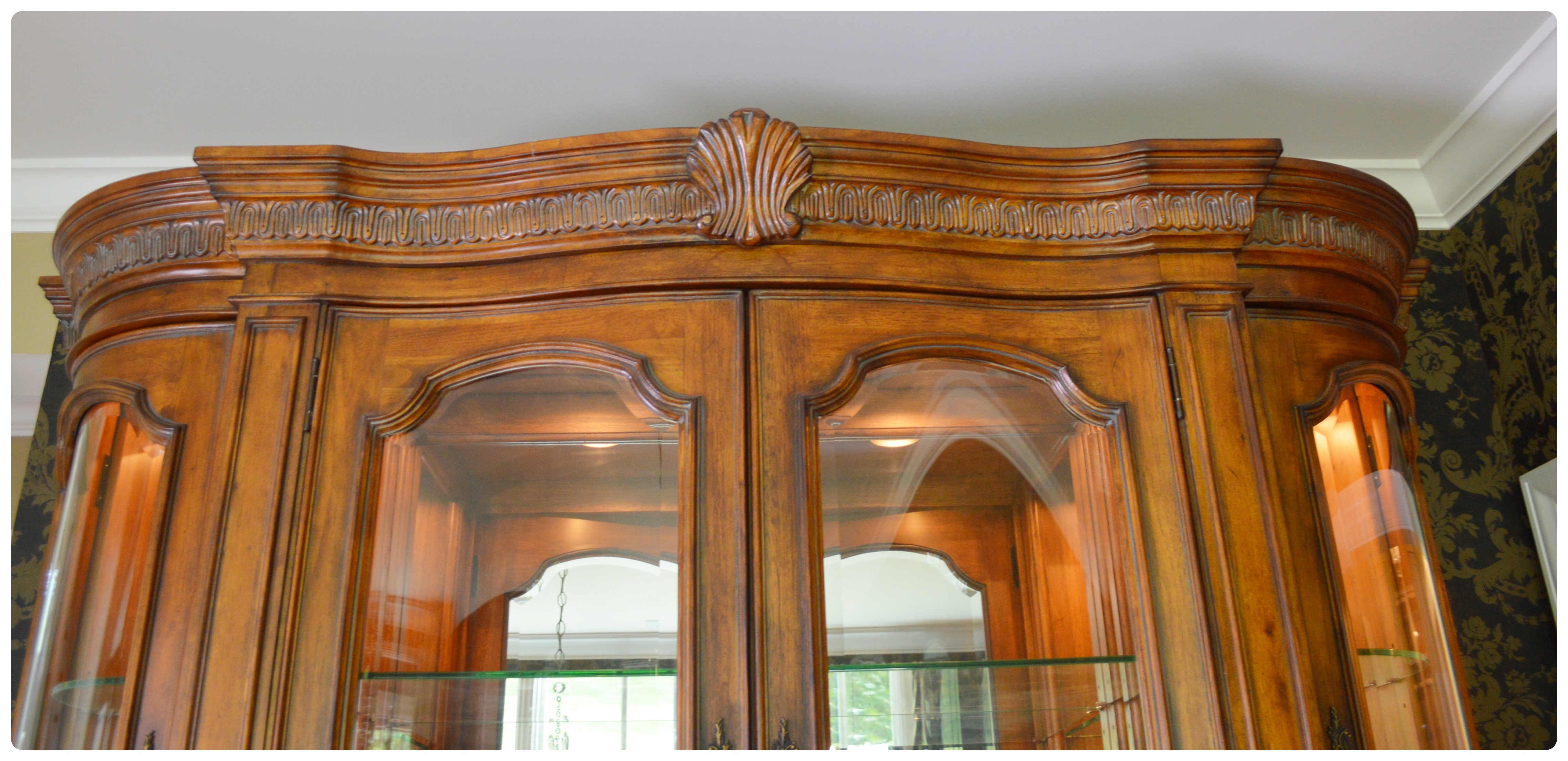 Drexel Heritage "Talavera Tuscan" Illuminated China Cabinet, Contemporary