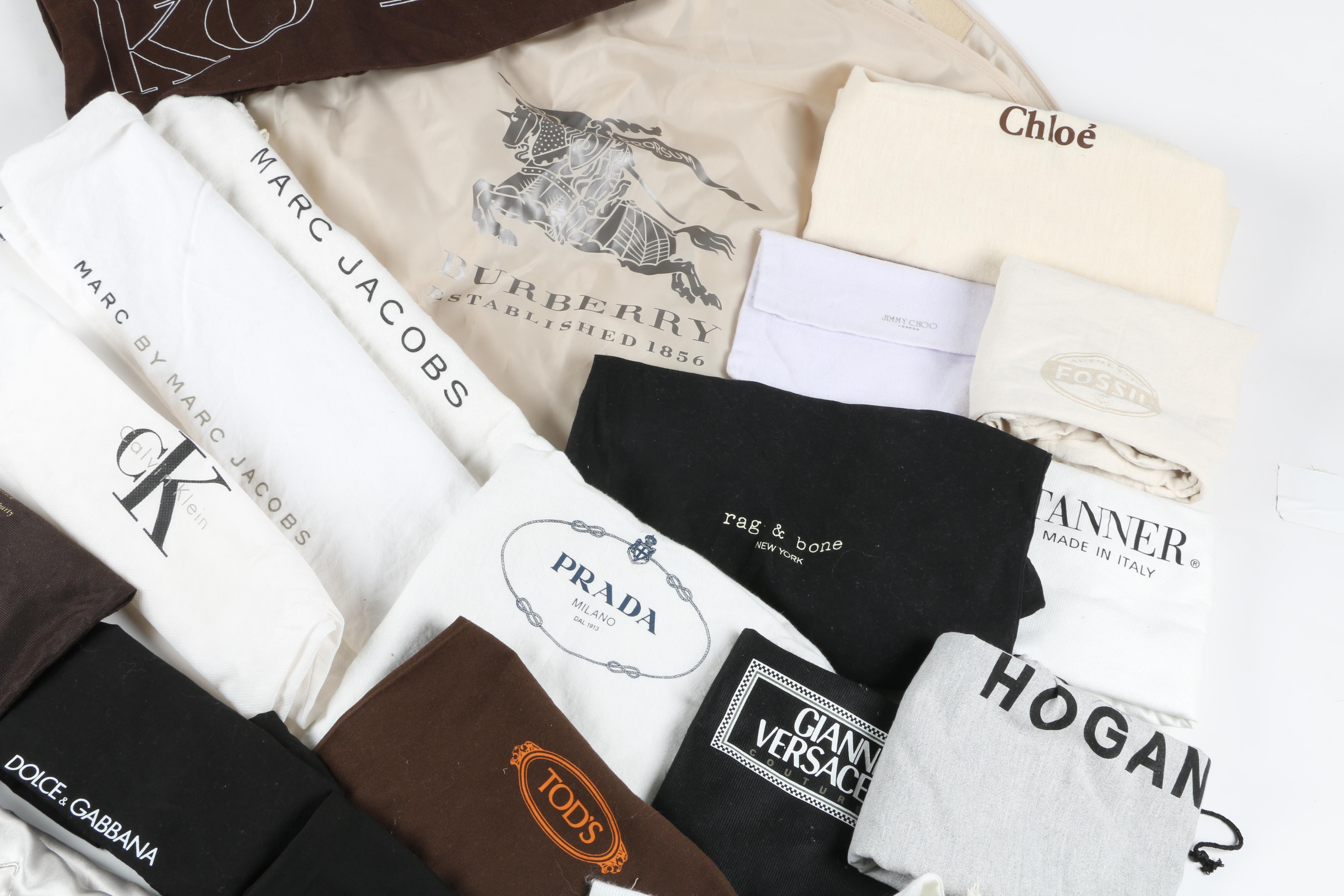 Designer Dust Covers Including Burberry Garment Bag and Chanel