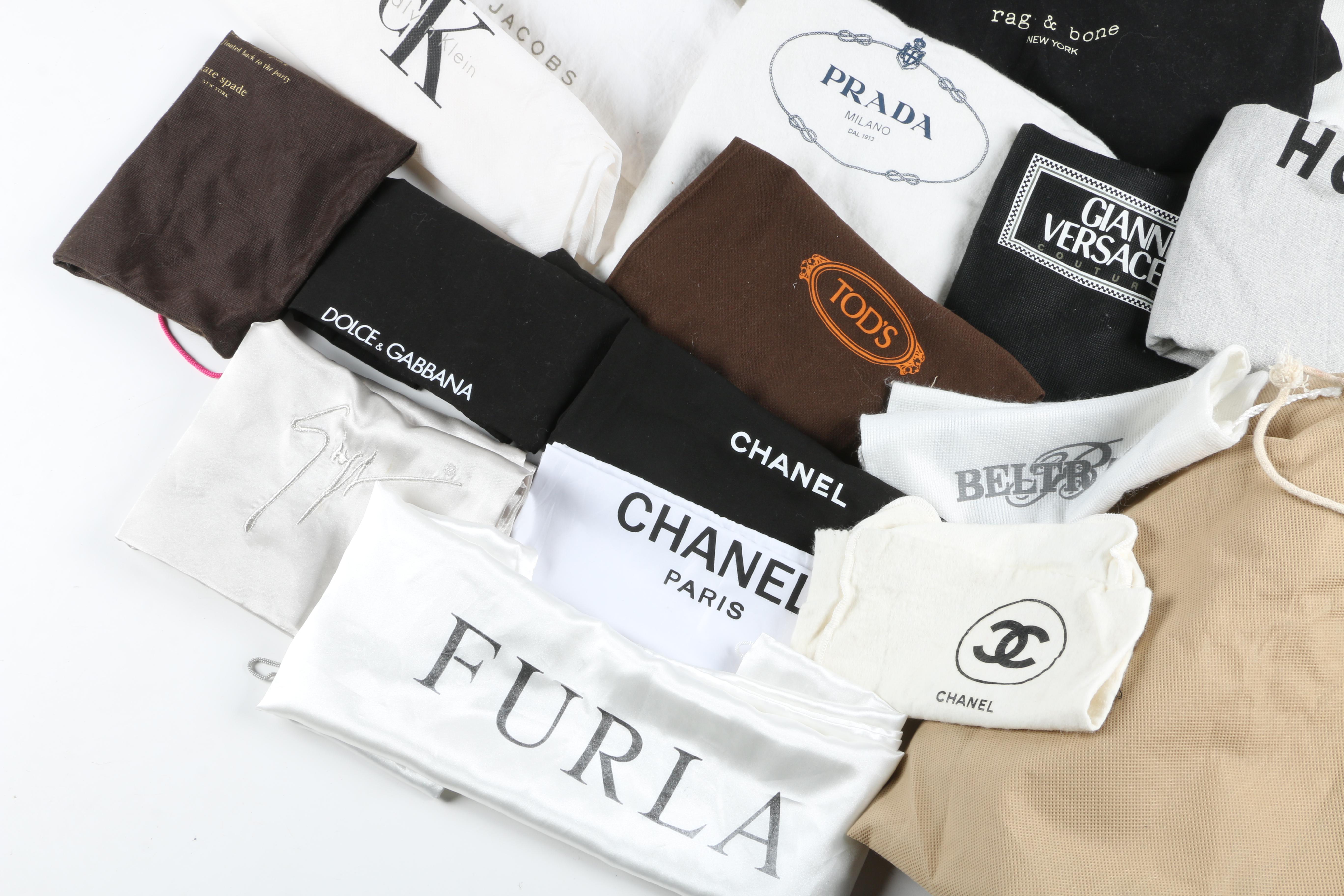 Designer Dust Covers Including Burberry Garment Bag and Chanel