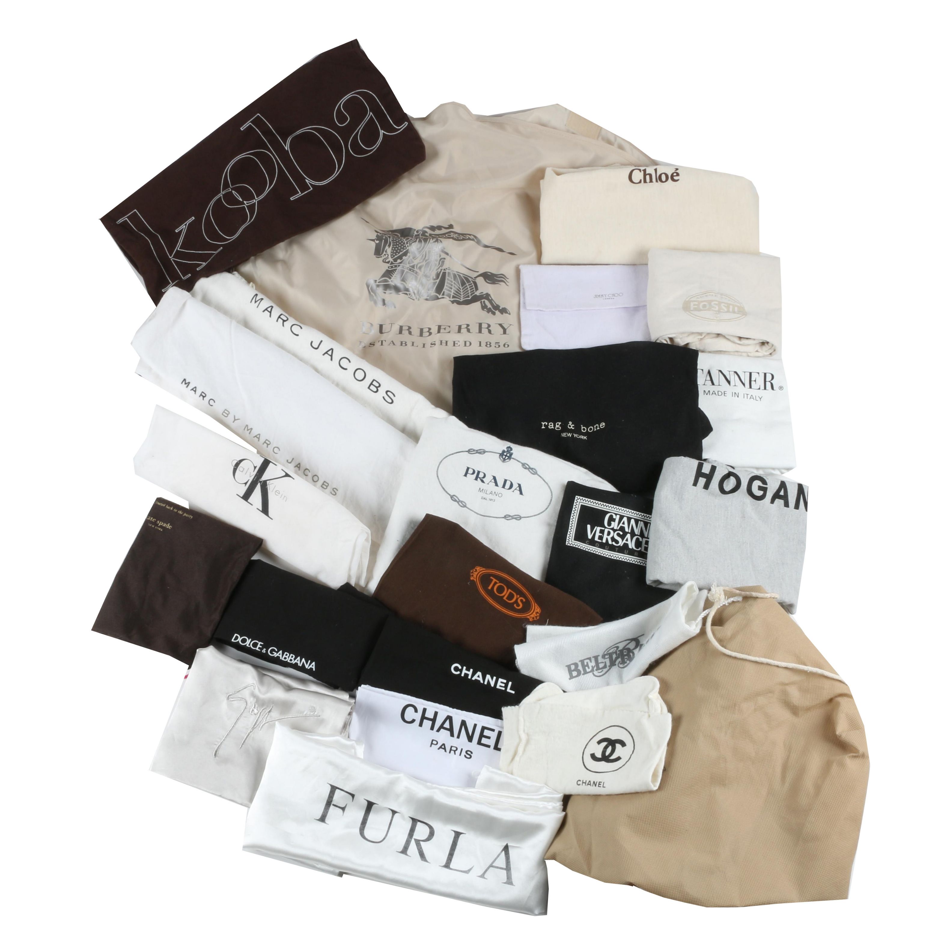 Designer Dust Covers Including Burberry Garment Bag and Chanel
