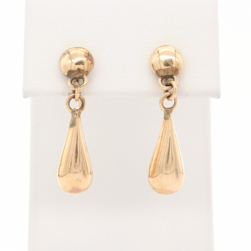 Vintage 14K Yellow Gold Dangle Earrings