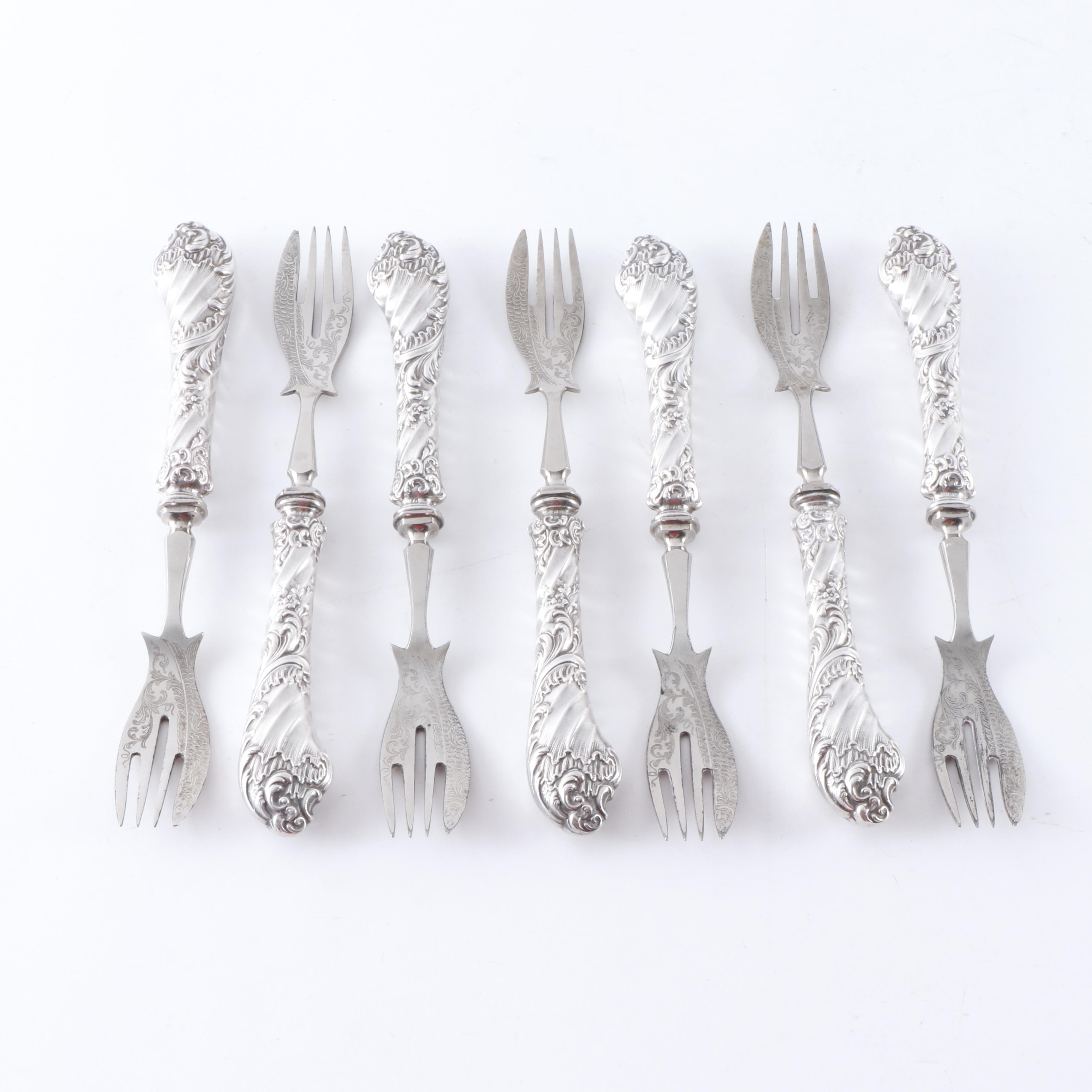 Victorian Era 800 Silver Fish Set, Late 19th Century
