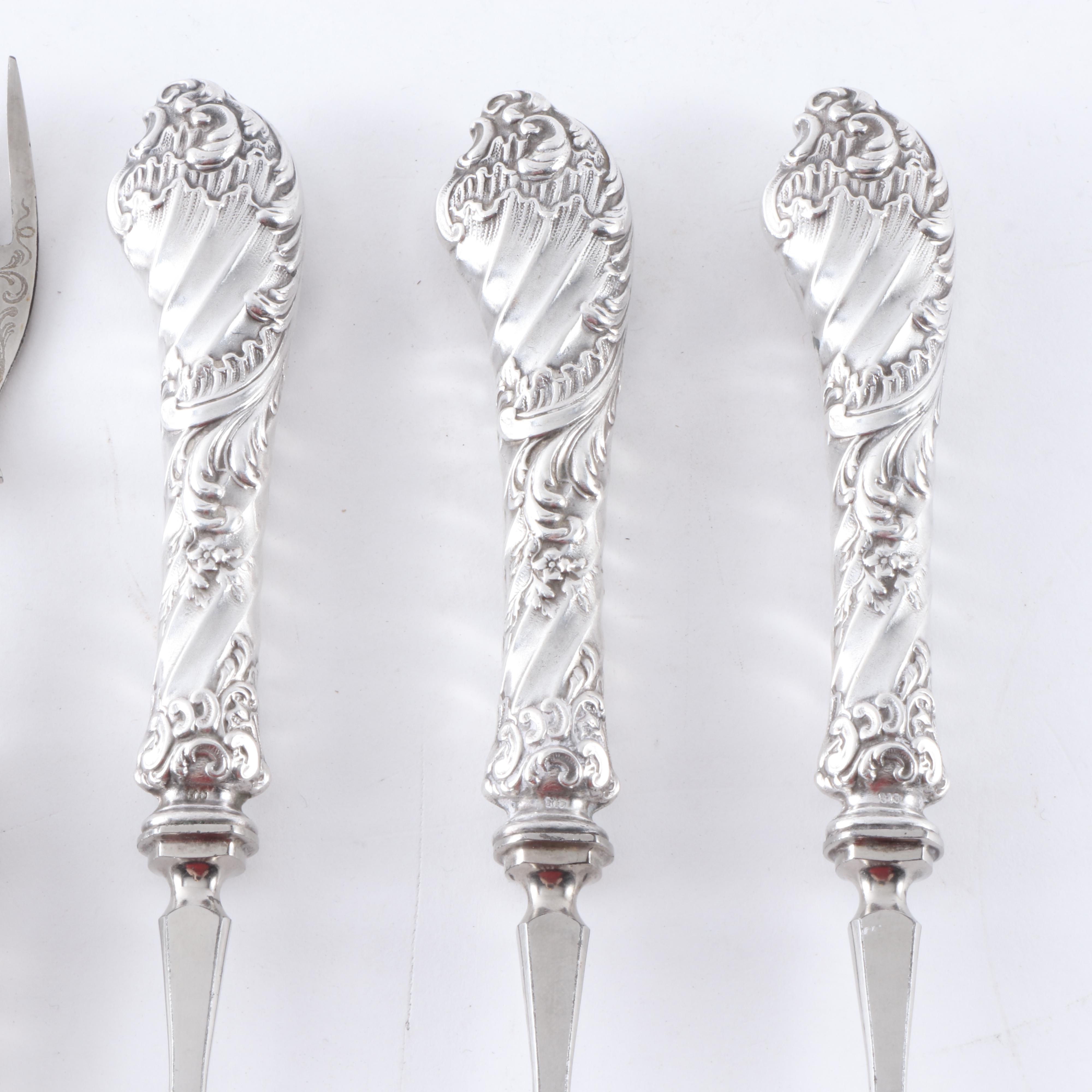 Victorian Era 800 Silver Fish Set, Late 19th Century