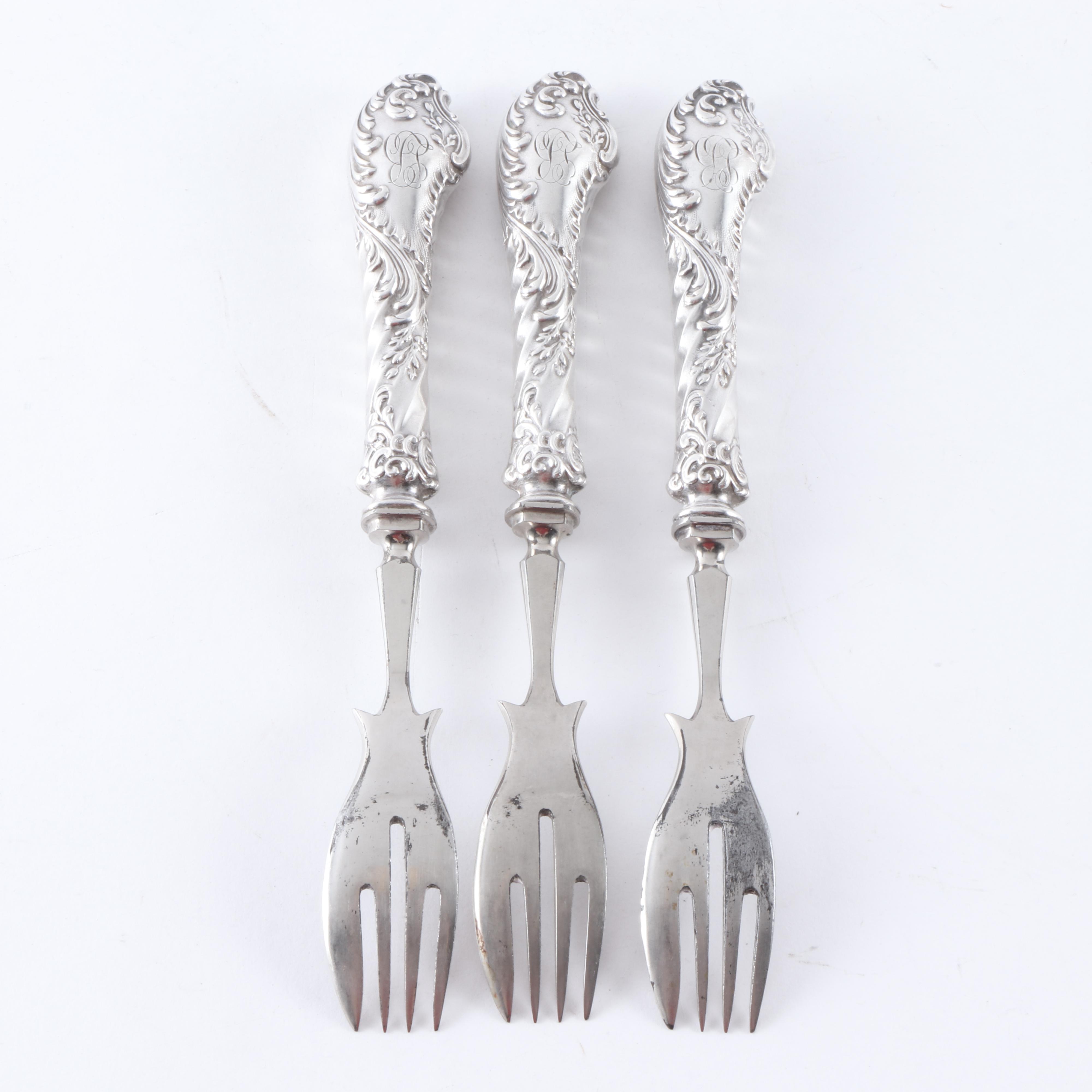 Victorian Era 800 Silver Fish Set, Late 19th Century