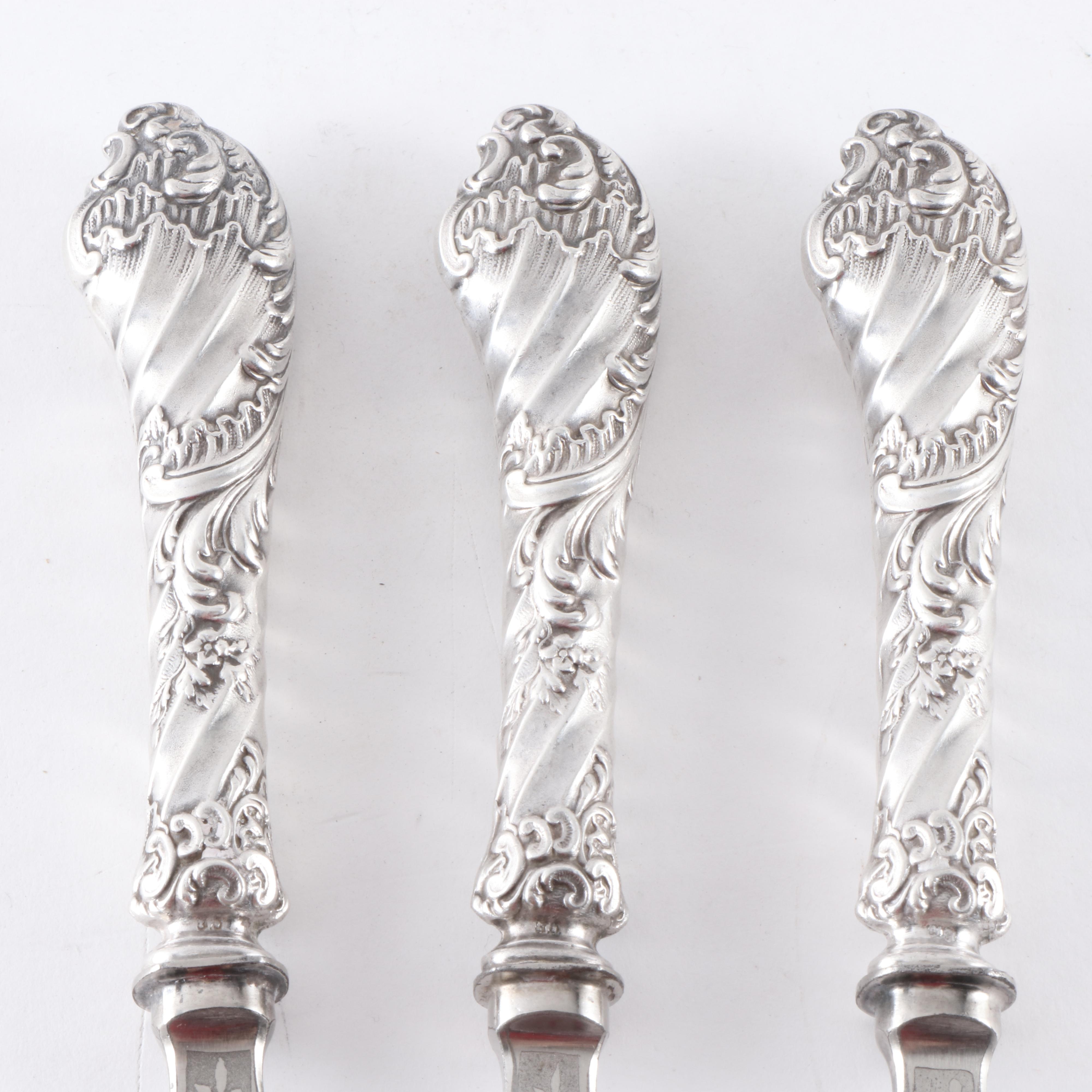 Victorian Era 800 Silver Fish Set, Late 19th Century