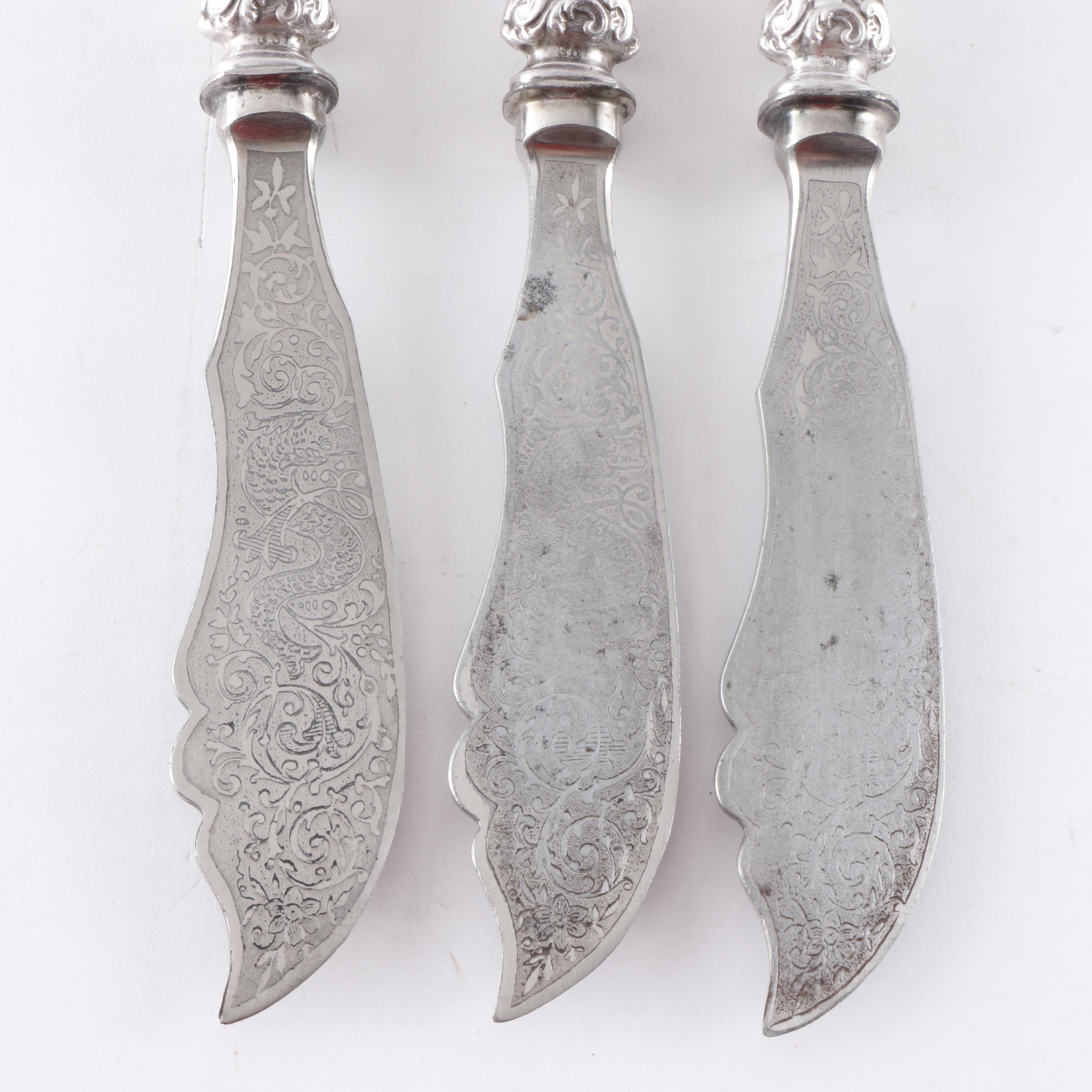 Victorian Era 800 Silver Fish Set, Late 19th Century