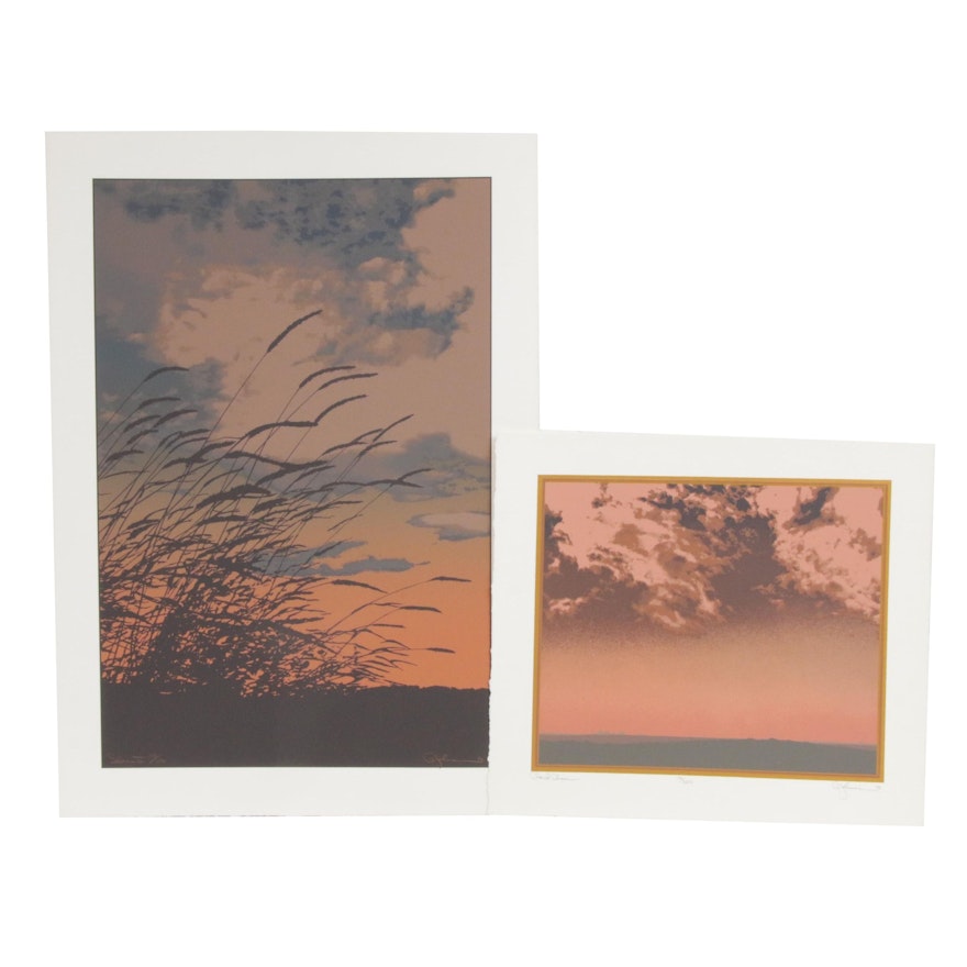 Oren Johnson Serigraphs "Solace II" and "Cloud Chase"