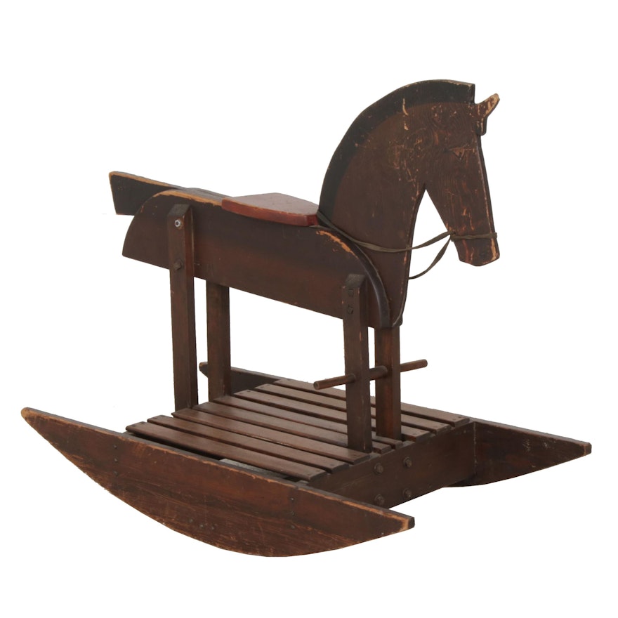 Vintage Wood Rocking Horse