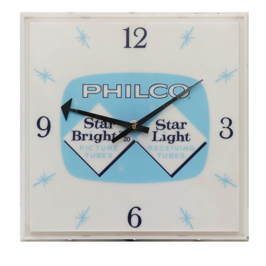 Philco "Star Bright Star Light" Advertising Clock, Mid-Century
