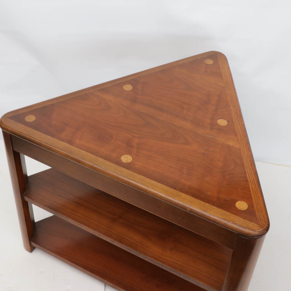 Lane Tiered Triangle Side Table, Mid-Century