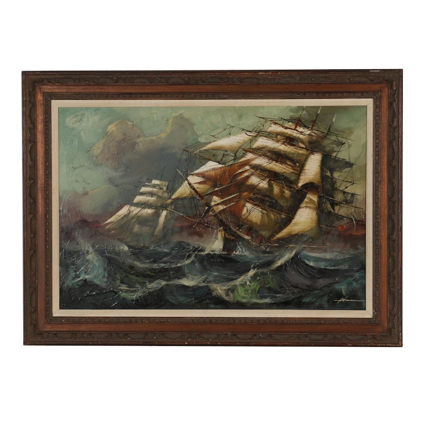 Hermann Maritime Oil Painting