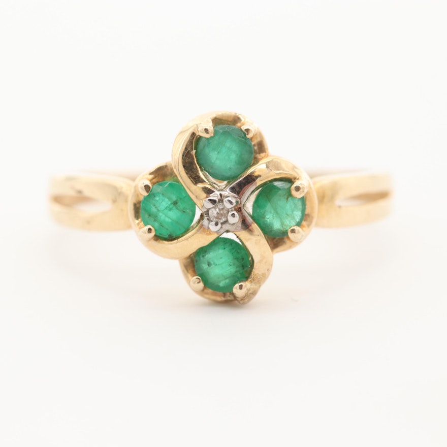 10K Yellow Gold Emerald Ring