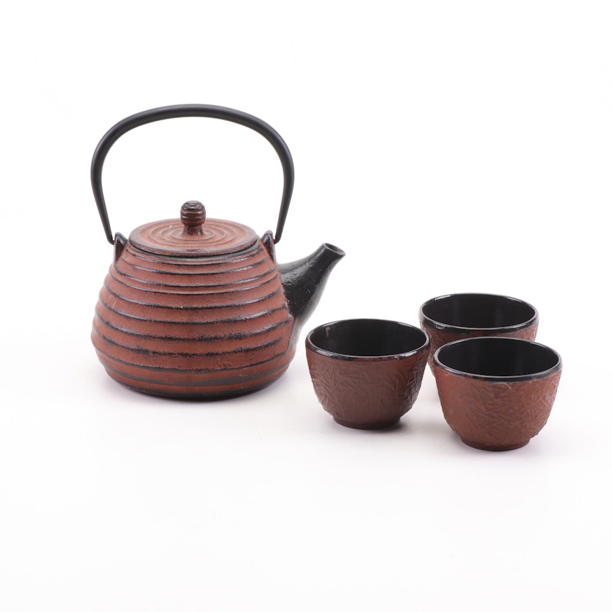 Japanese Clay Teapot and Teacups