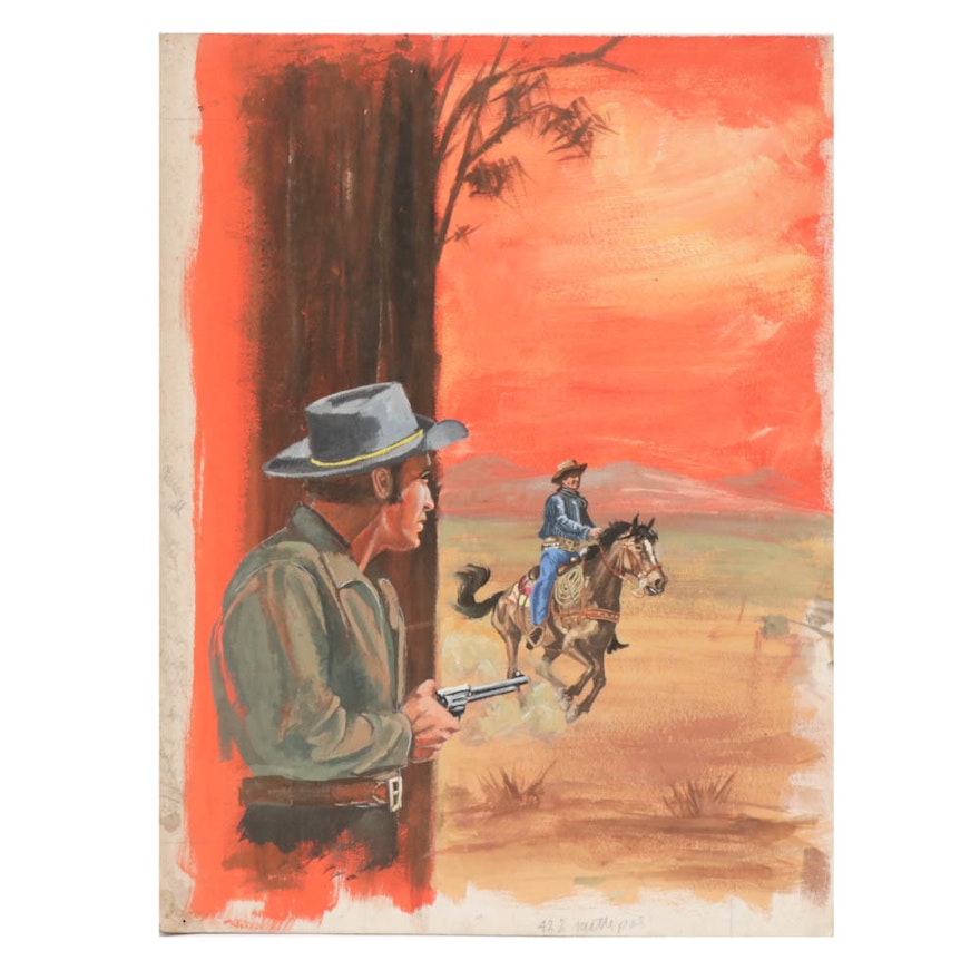 Gerald McConnell Gouache Painting "The High Hander"