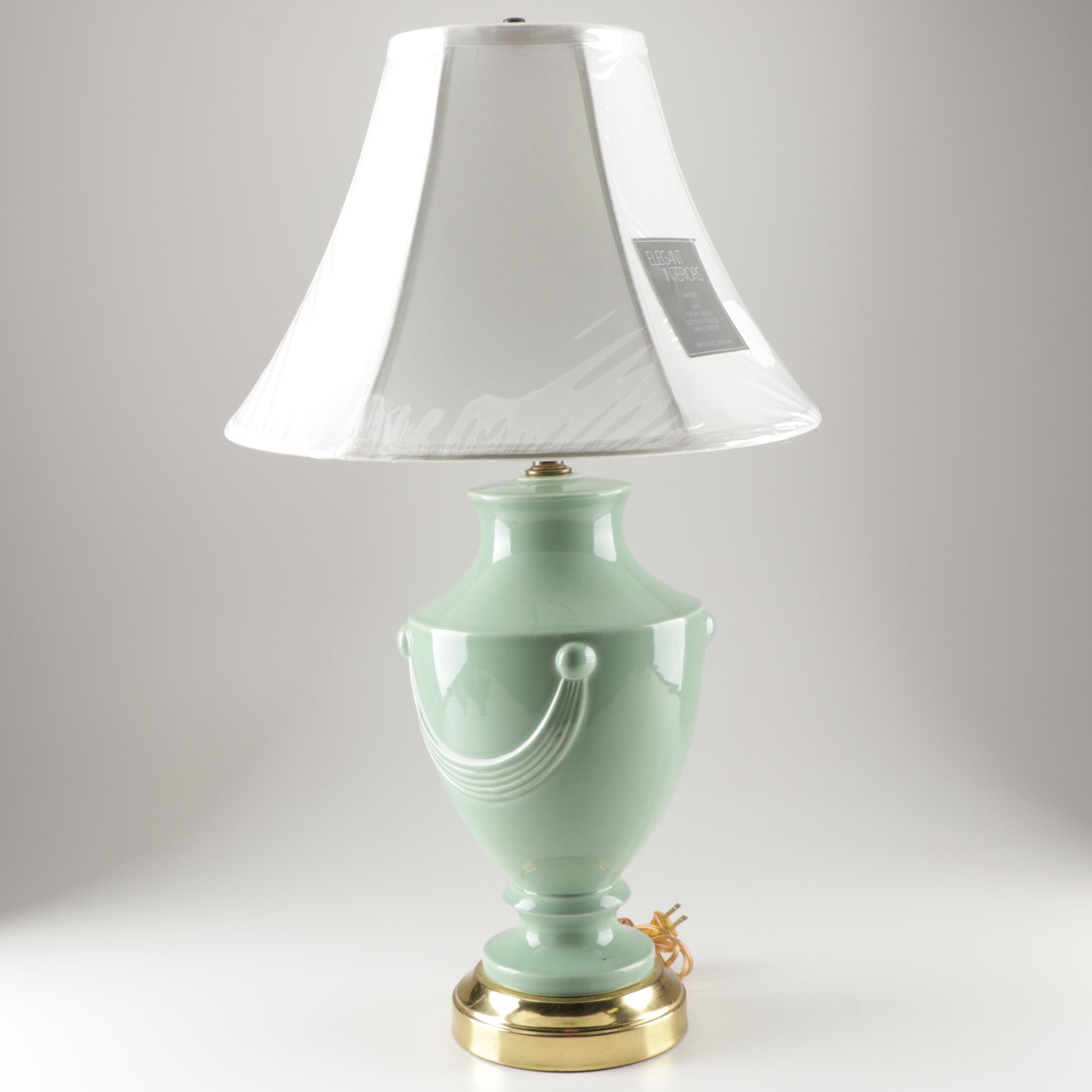 Royal Haeger Ceramic Table Lamp with Elegant Interiors Shade