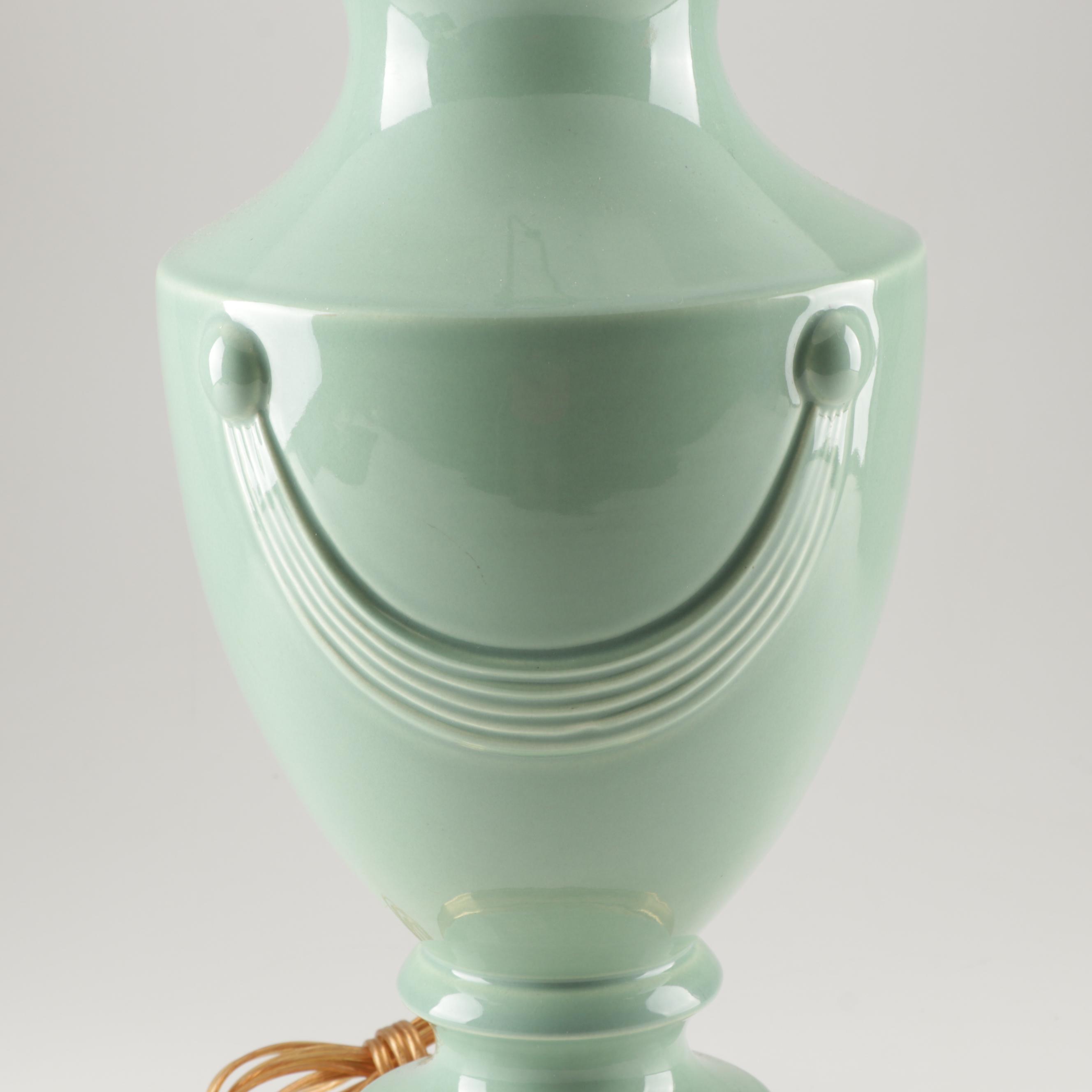 Royal Haeger Ceramic Table Lamp with Elegant Interiors Shade