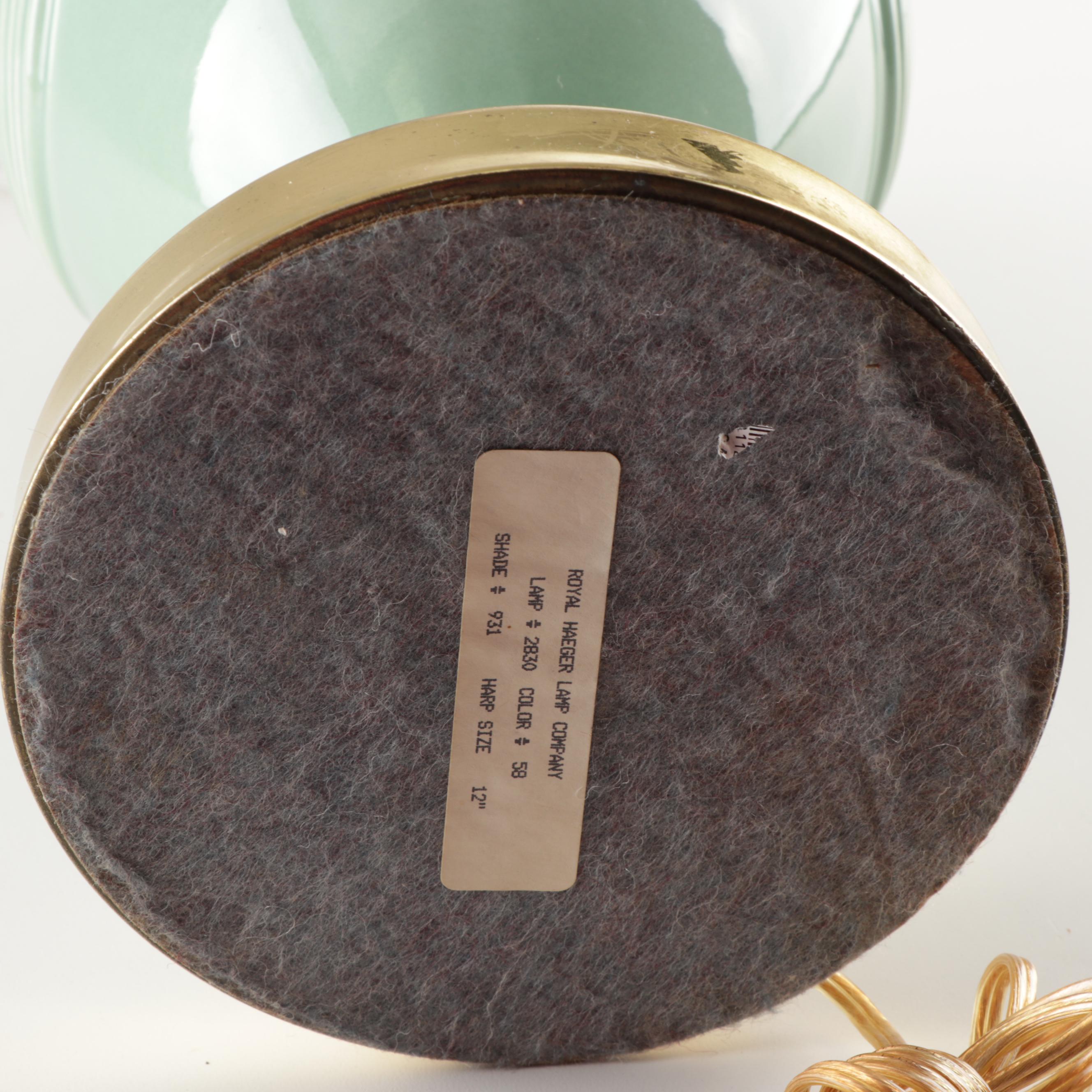 Royal Haeger Ceramic Table Lamp with Elegant Interiors Shade