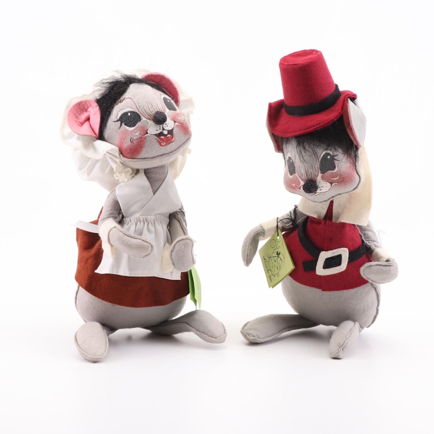 Annalee Dolls Thanksgiving Pilgrim Mice Dolls