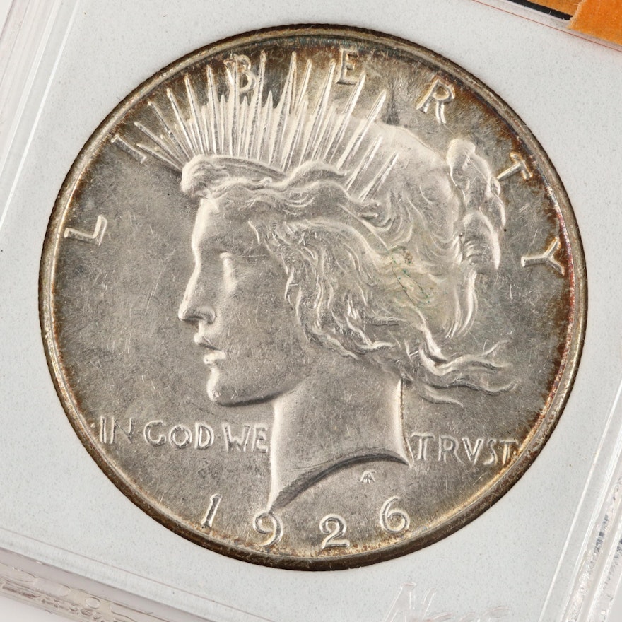Encapsulated 1926-S Peace Silver Dollar