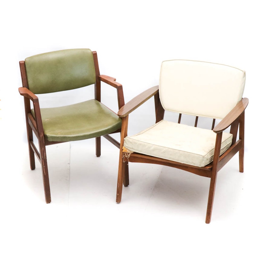 Mid Century Modern Armchairs, Group of Two