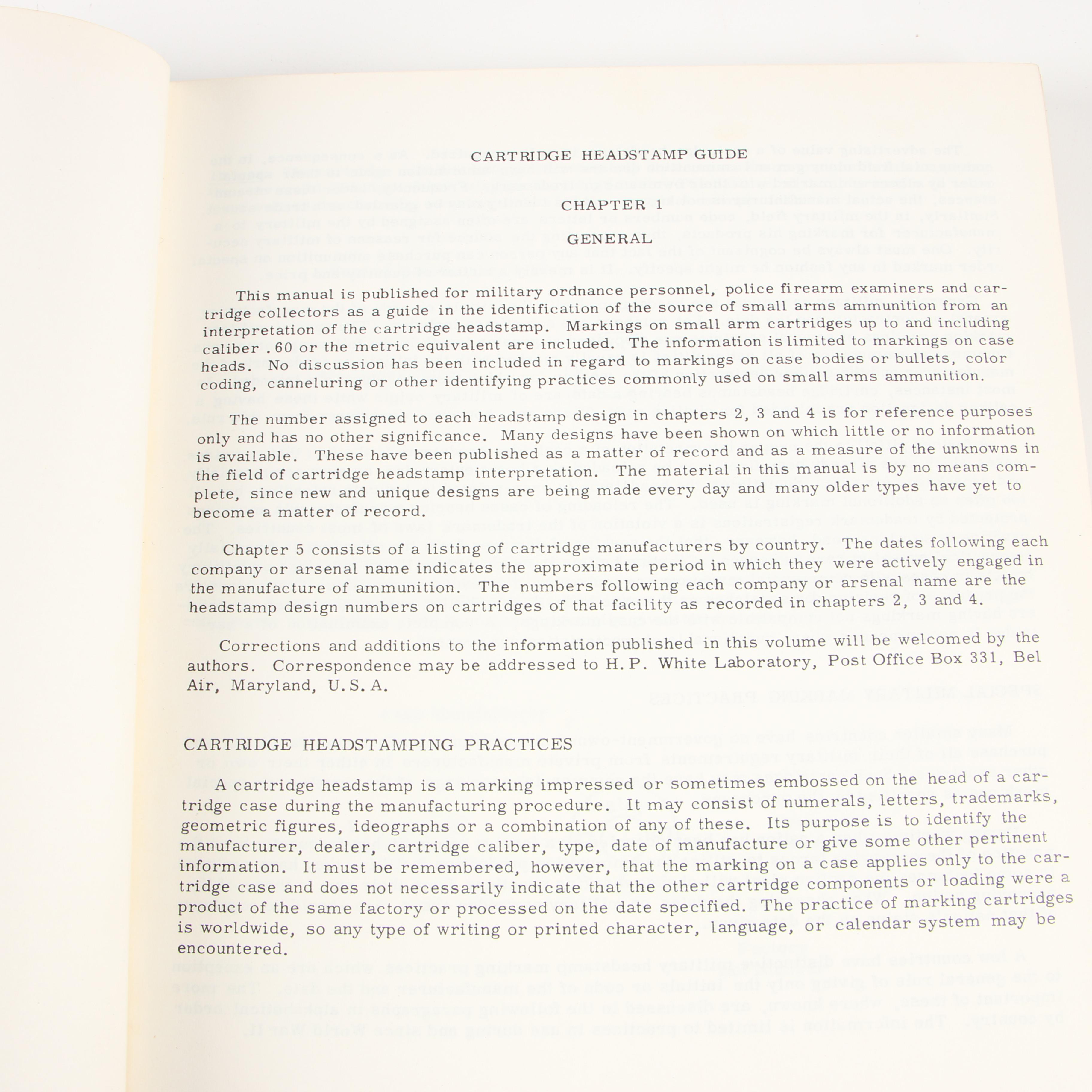 1963 "Cartridge Headstamp Guide" and "Professional Loading and Reloading Data"