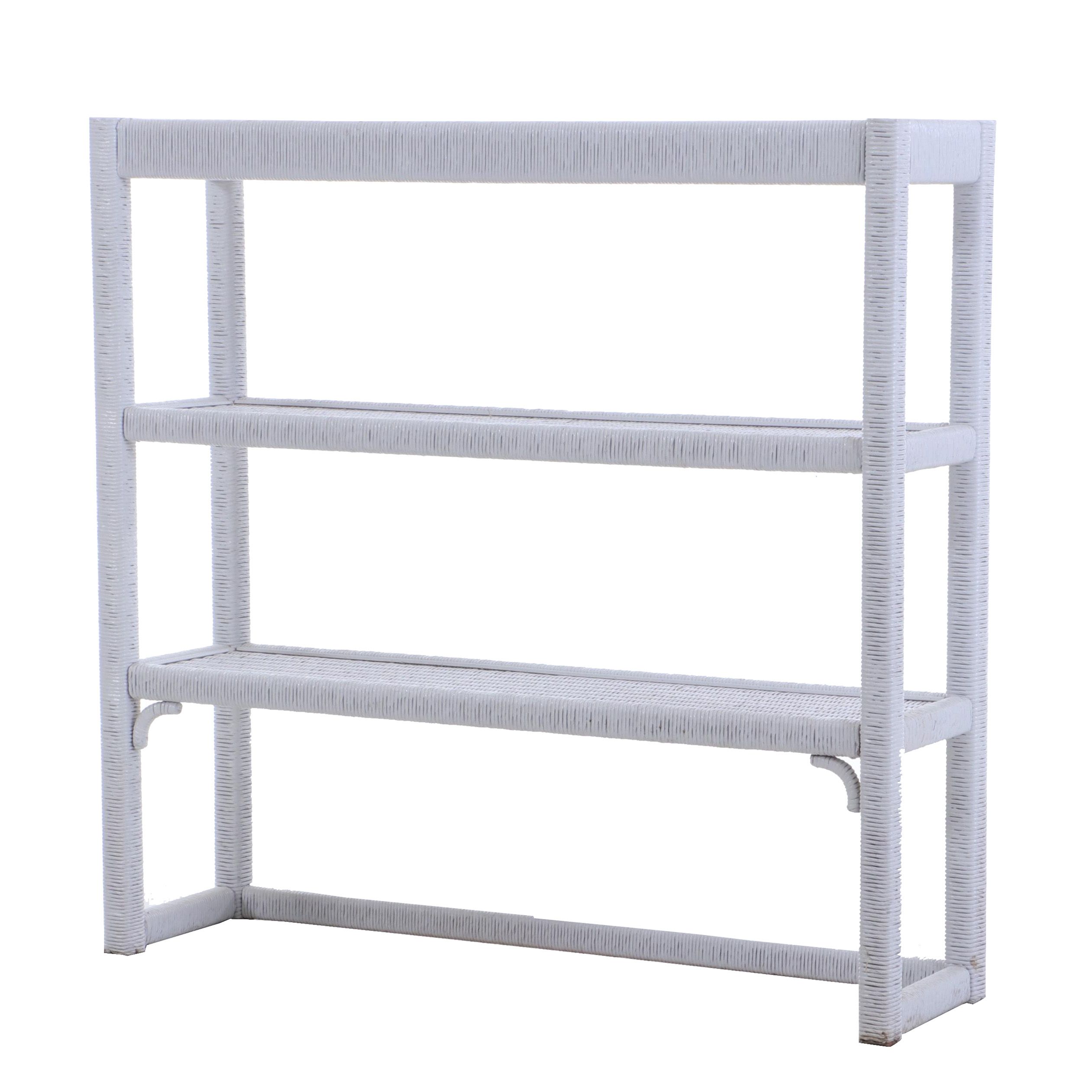 White Wicker Bookcase