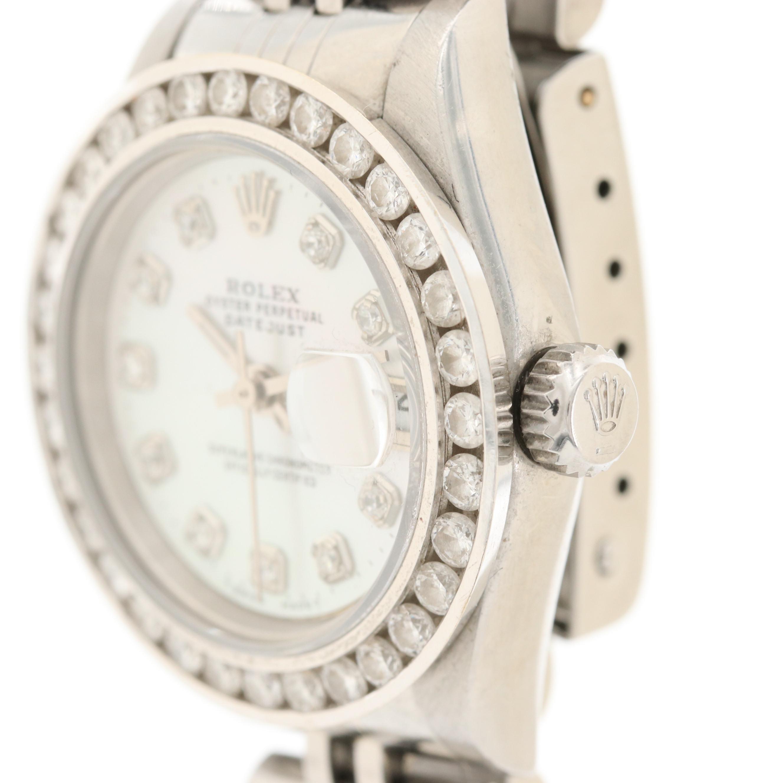 Rolex Datejust Stainless Steel and 1.28 CTW Diamond Bezel Watch