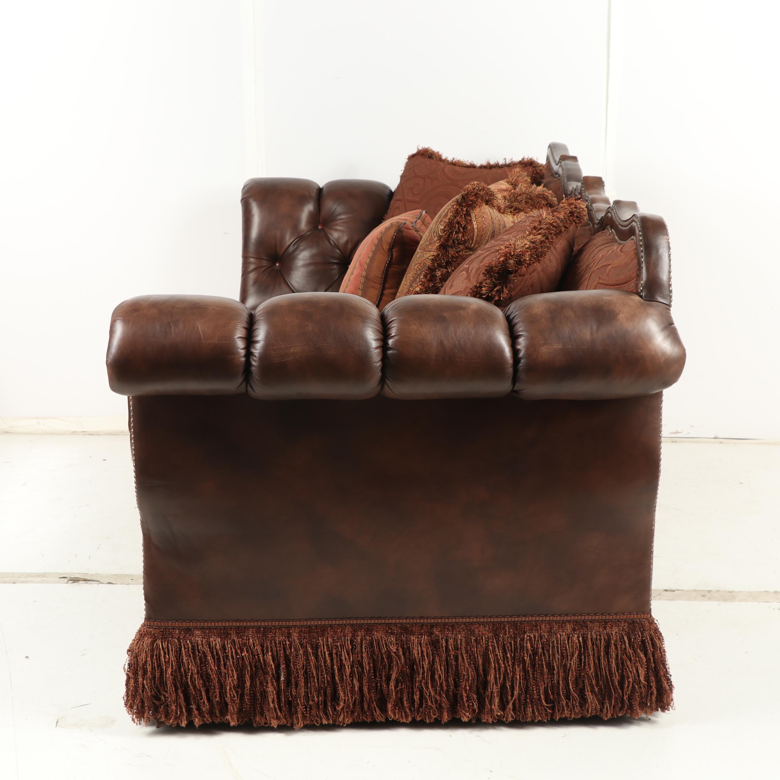 Robb & Stucky Interiors Leather and Fabric Upholstered Sofa