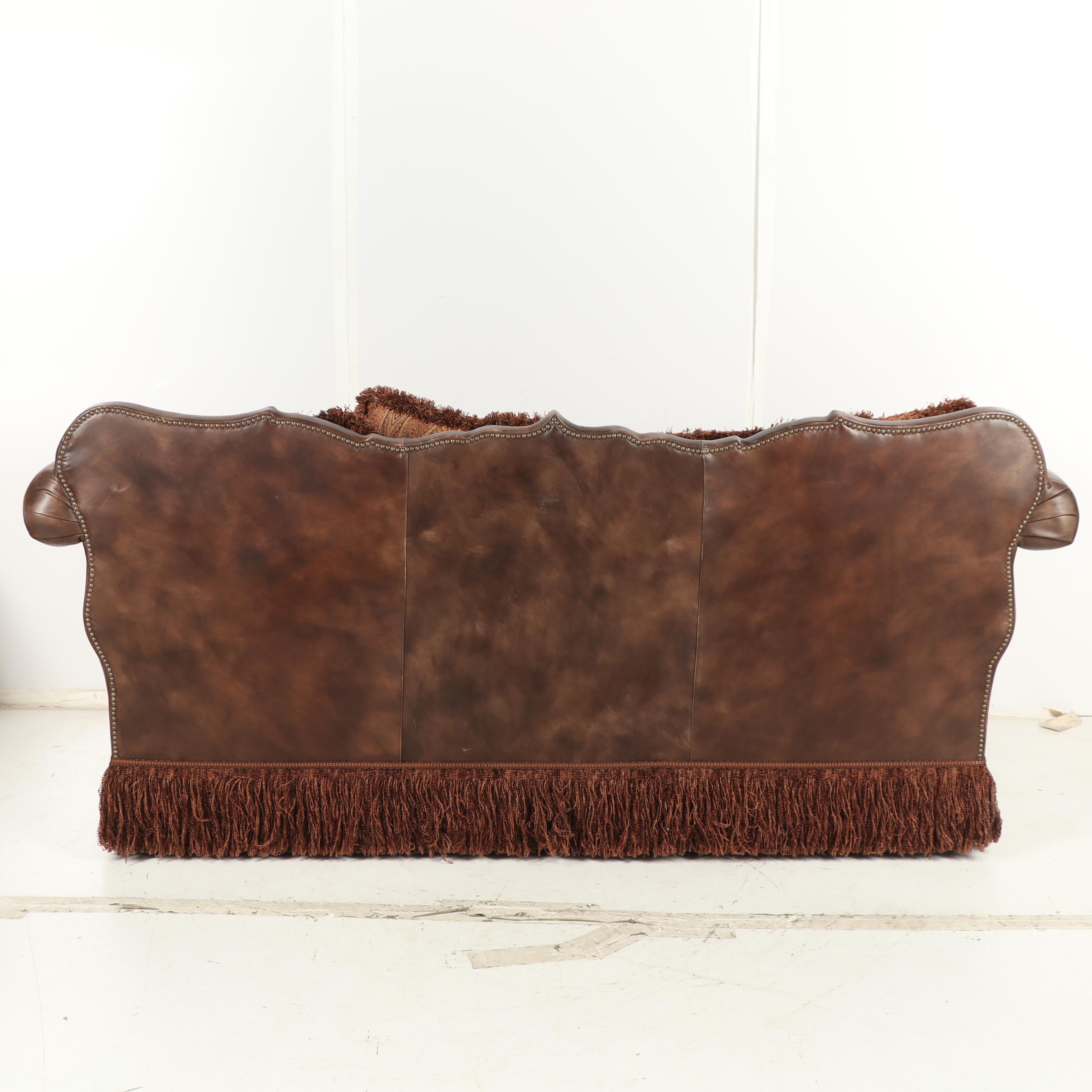 Robb & Stucky Interiors Leather and Fabric Upholstered Sofa