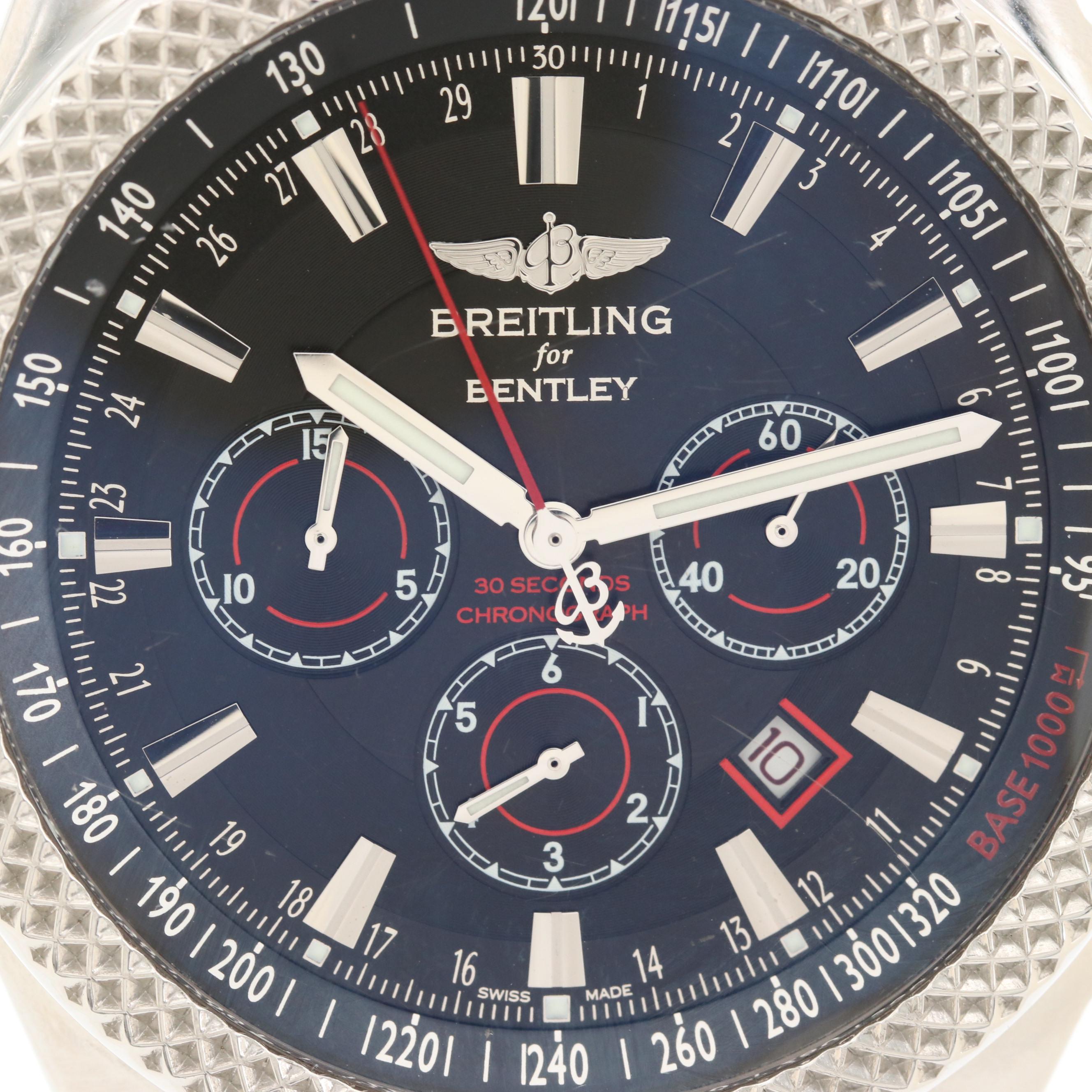 Breitling For Bentley Stainless Steel Watch With Barnato Black Racing Dial