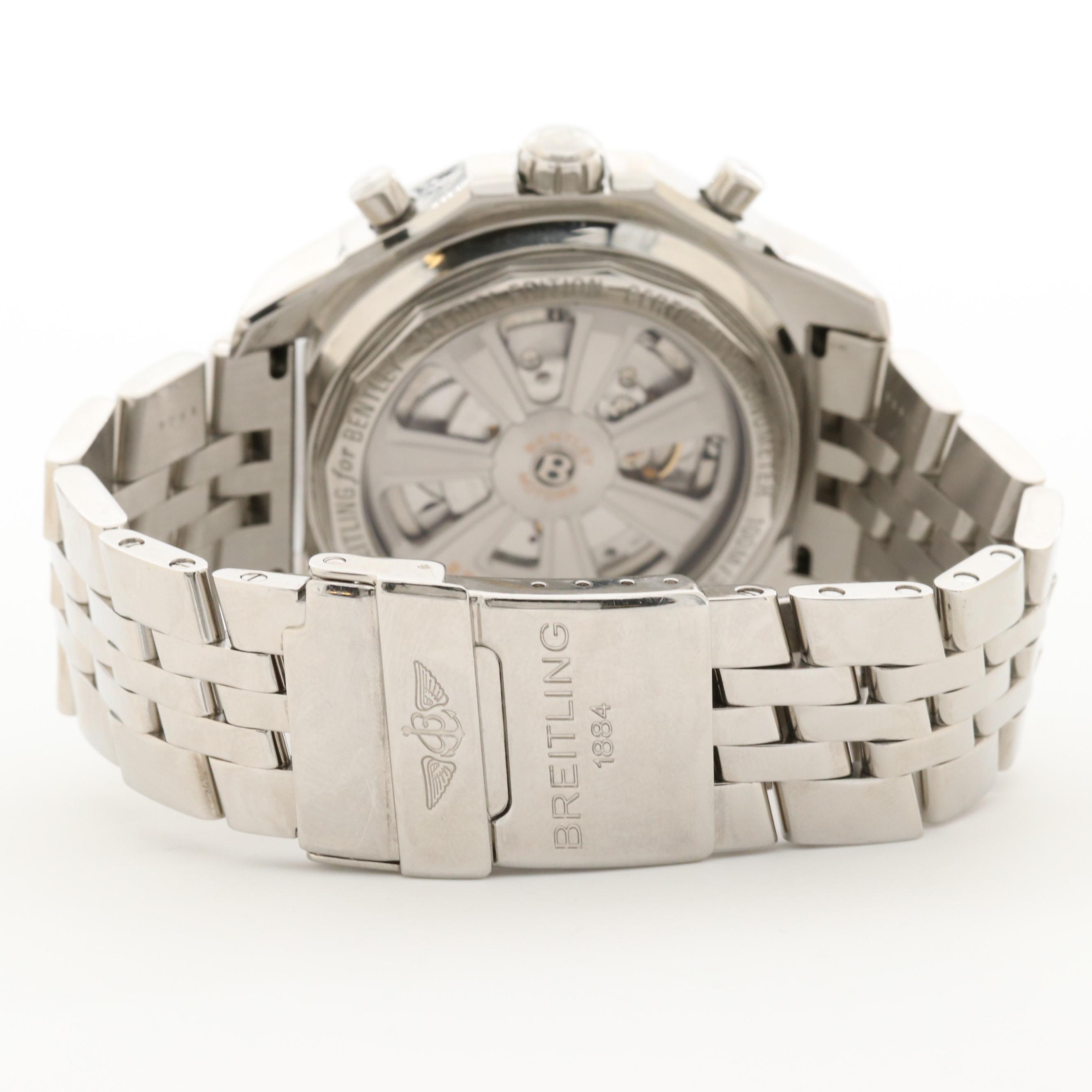 Breitling For Bentley Stainless Steel Watch With Barnato Black Racing Dial