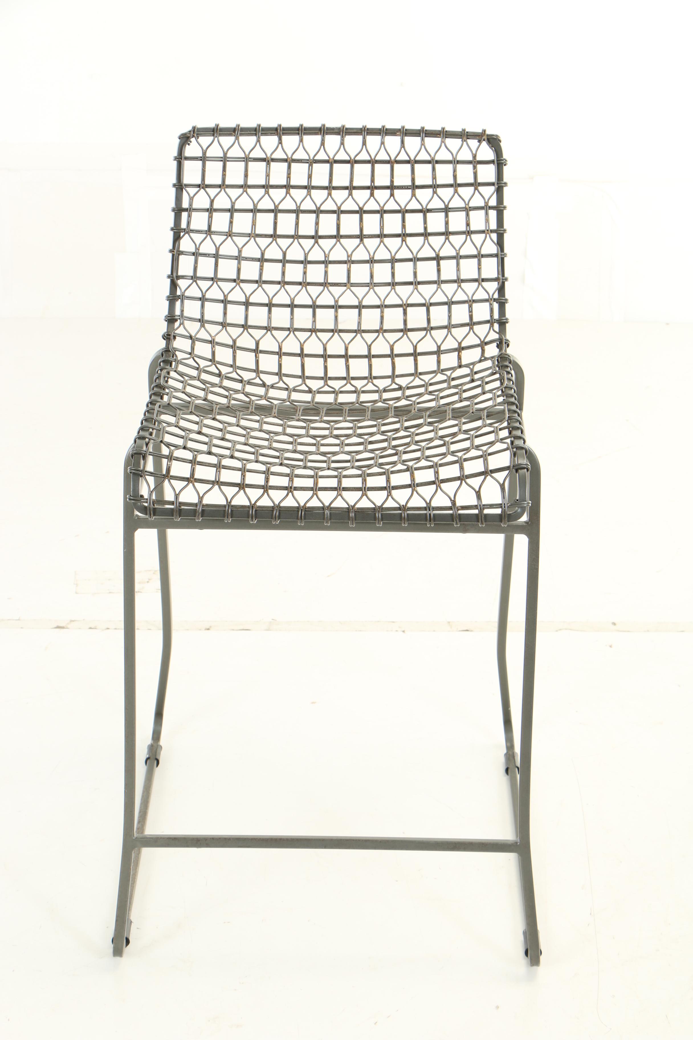 Crate and Barrel Tig Metal Hand Welded Counter Stool