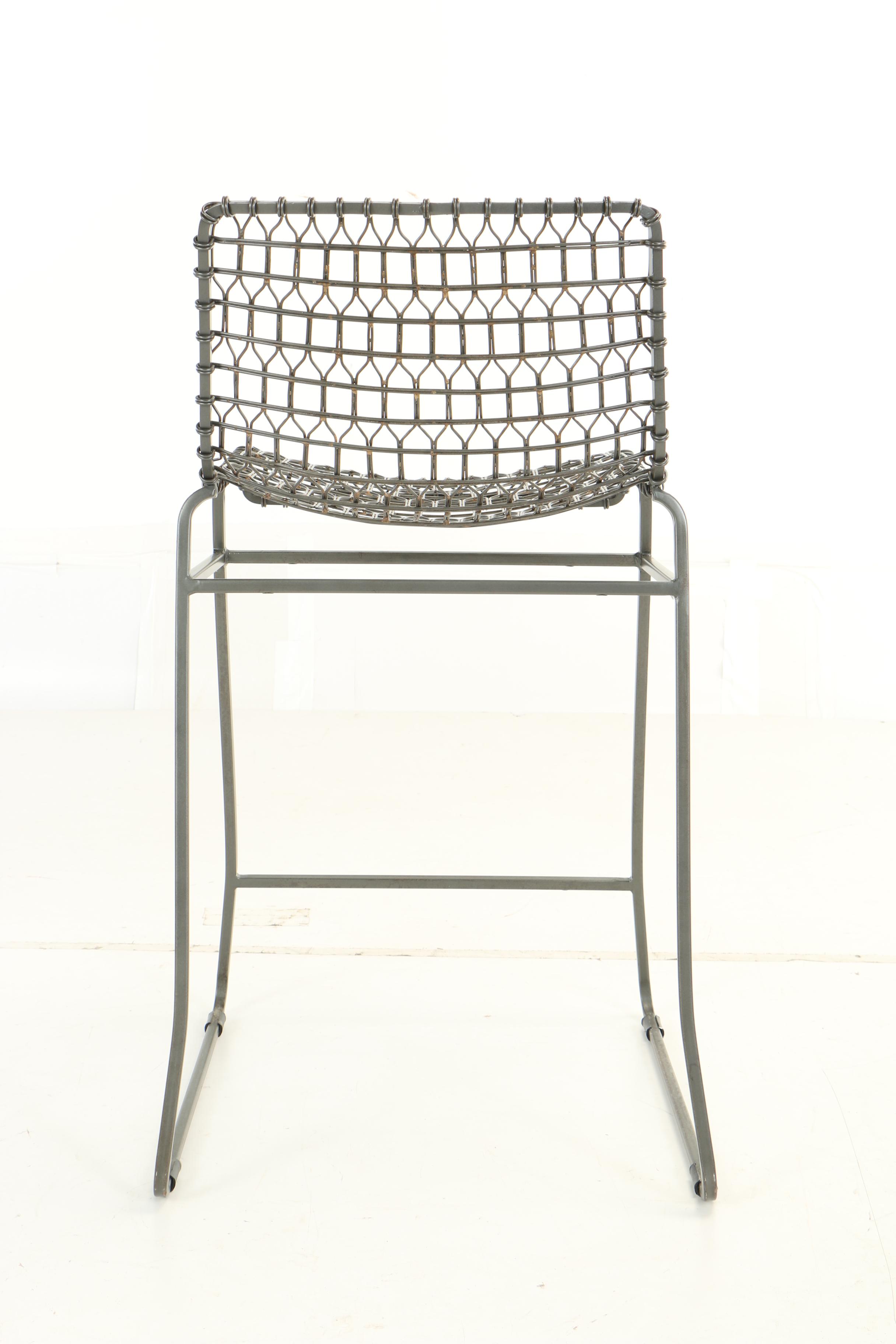 Crate and Barrel Tig Metal Hand Welded Counter Stool