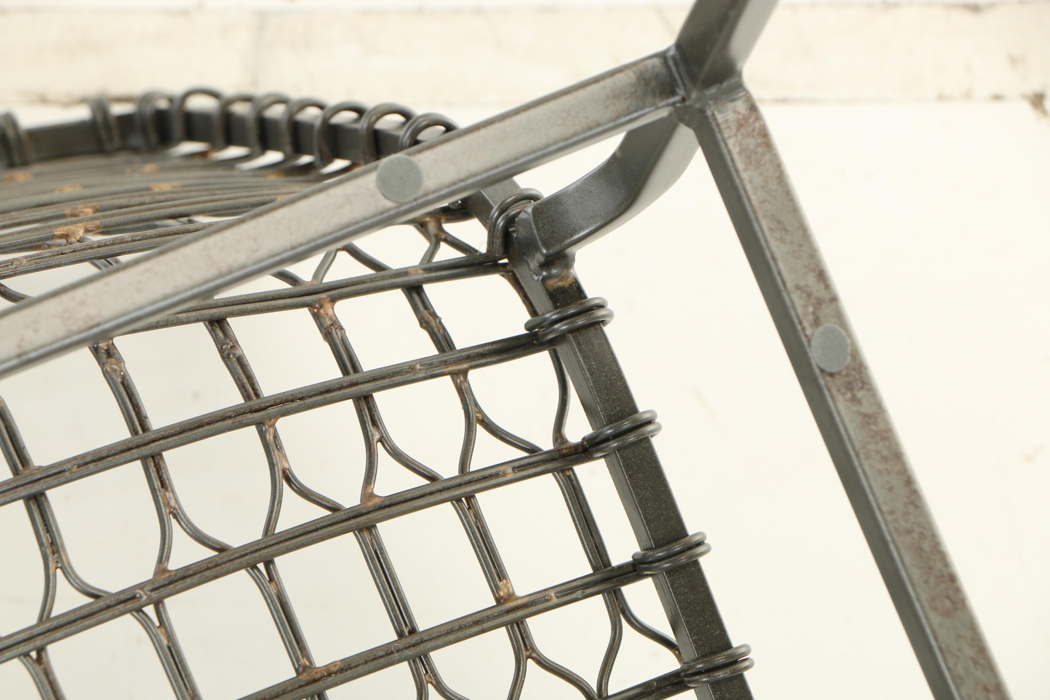 Crate and Barrel Tig Metal Hand Welded Counter Stool