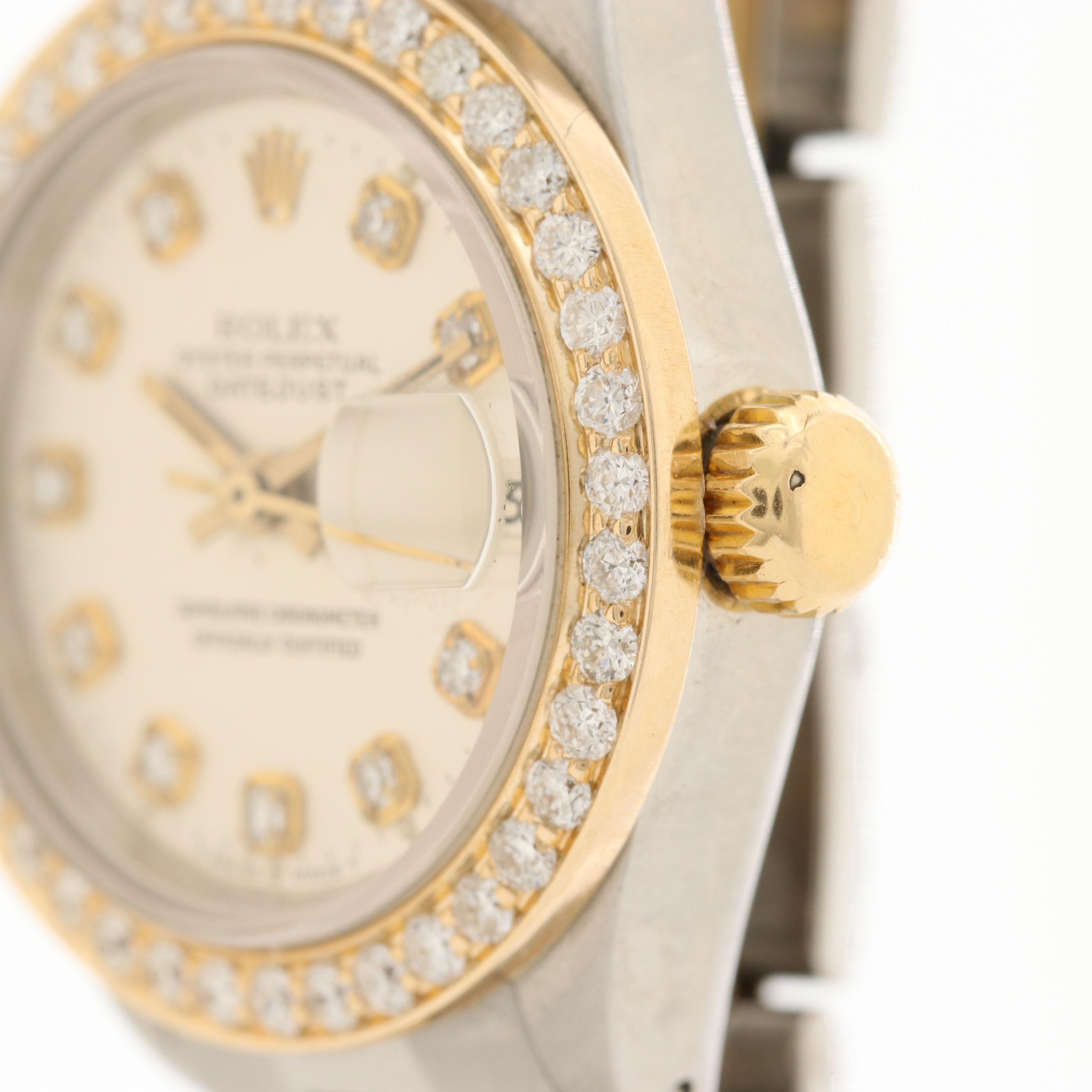 Rolex Datejust 18K Gold Two Tone Watch With 1.15 CTW Diamonds